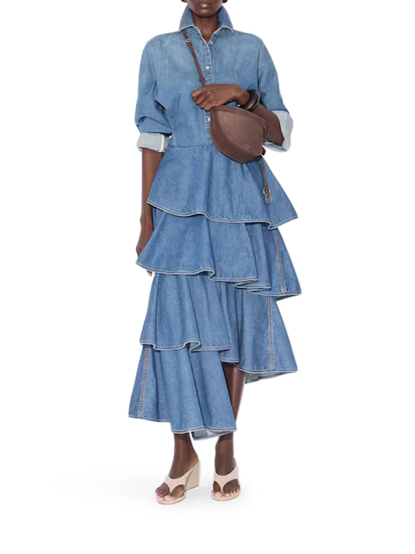 DENIM SPIRAL SKIRT - Image 2