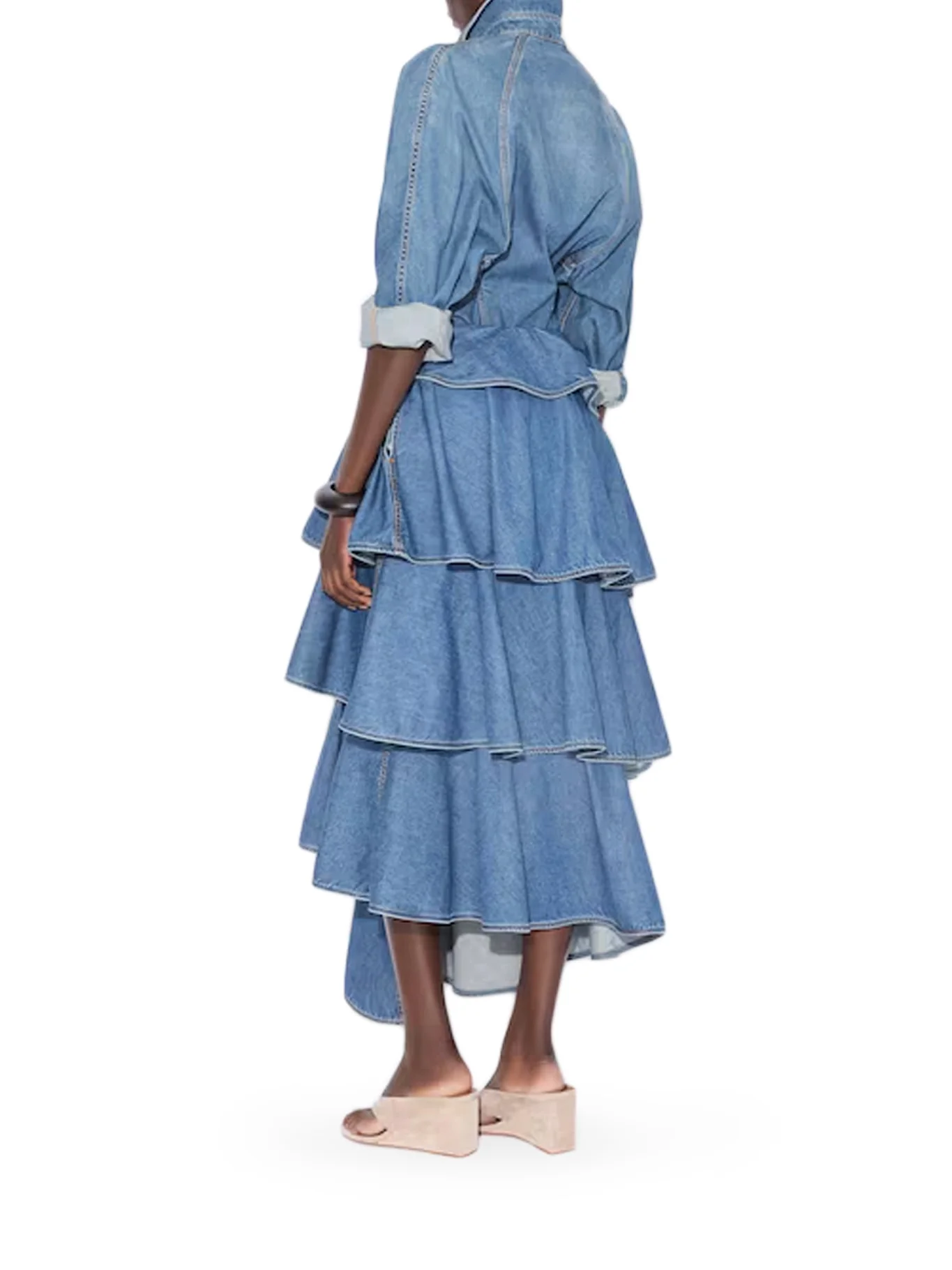 DENIM SPIRAL SKIRT - Image 3