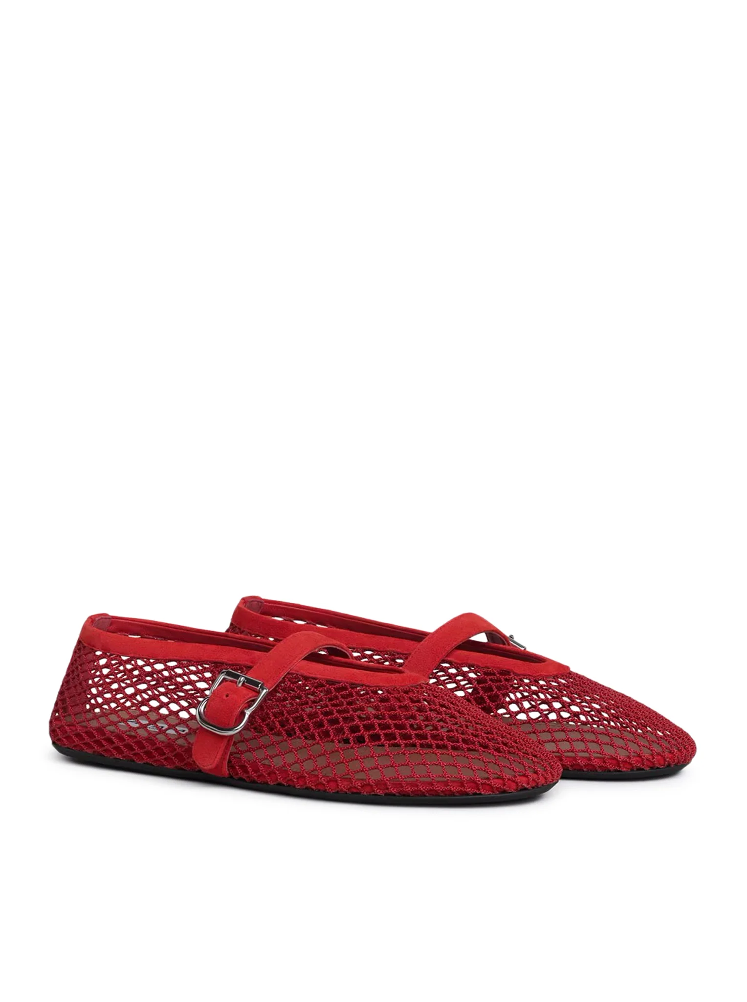 FLAT BALLERINAS IN MESH AND SUEDE - Image 2