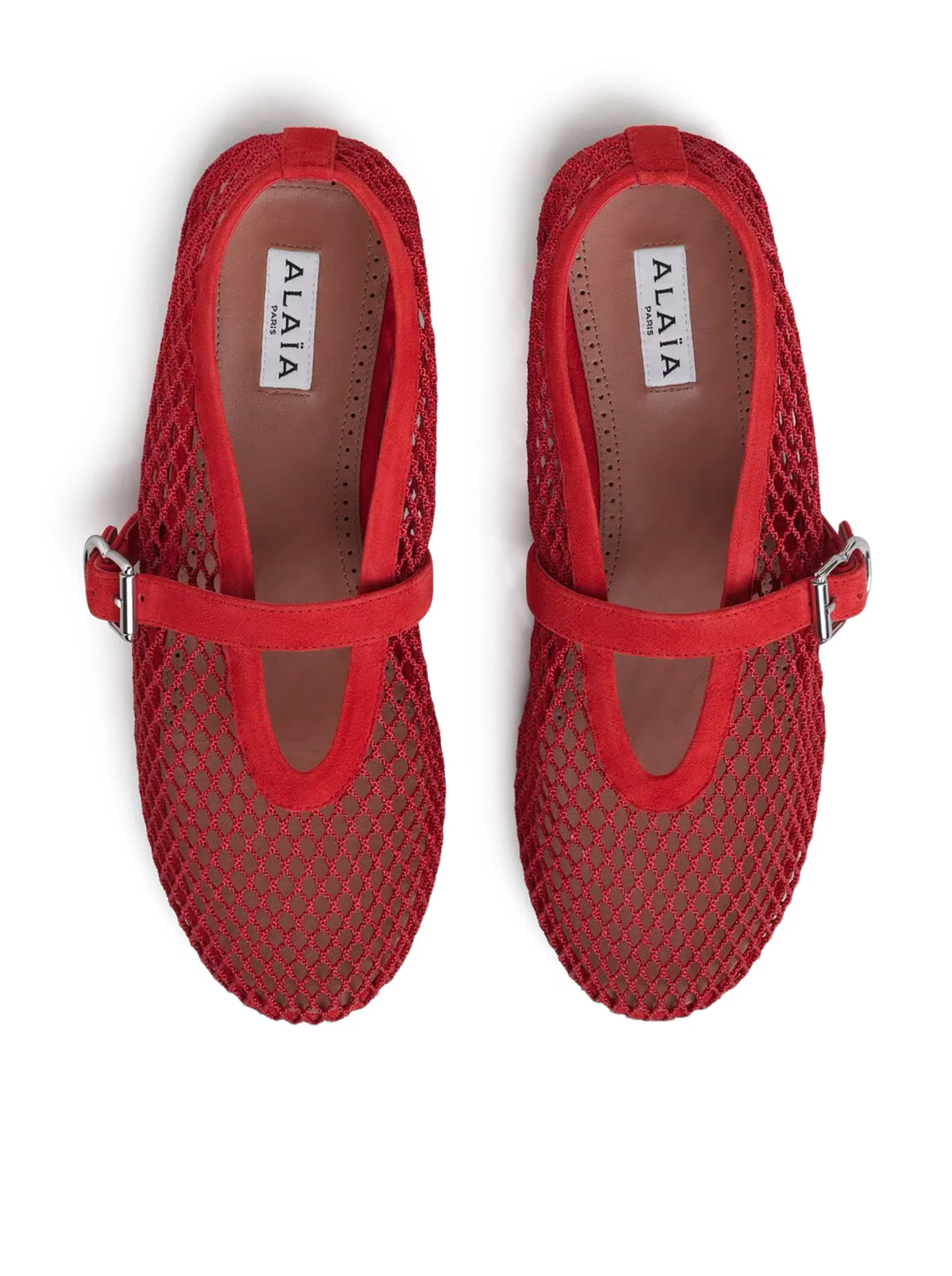 FLAT BALLERINAS IN MESH AND SUEDE - Image 3