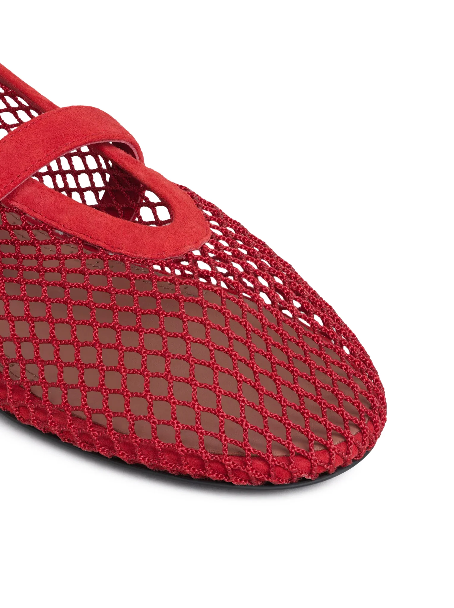 FLAT BALLERINAS IN MESH AND SUEDE - Image 4