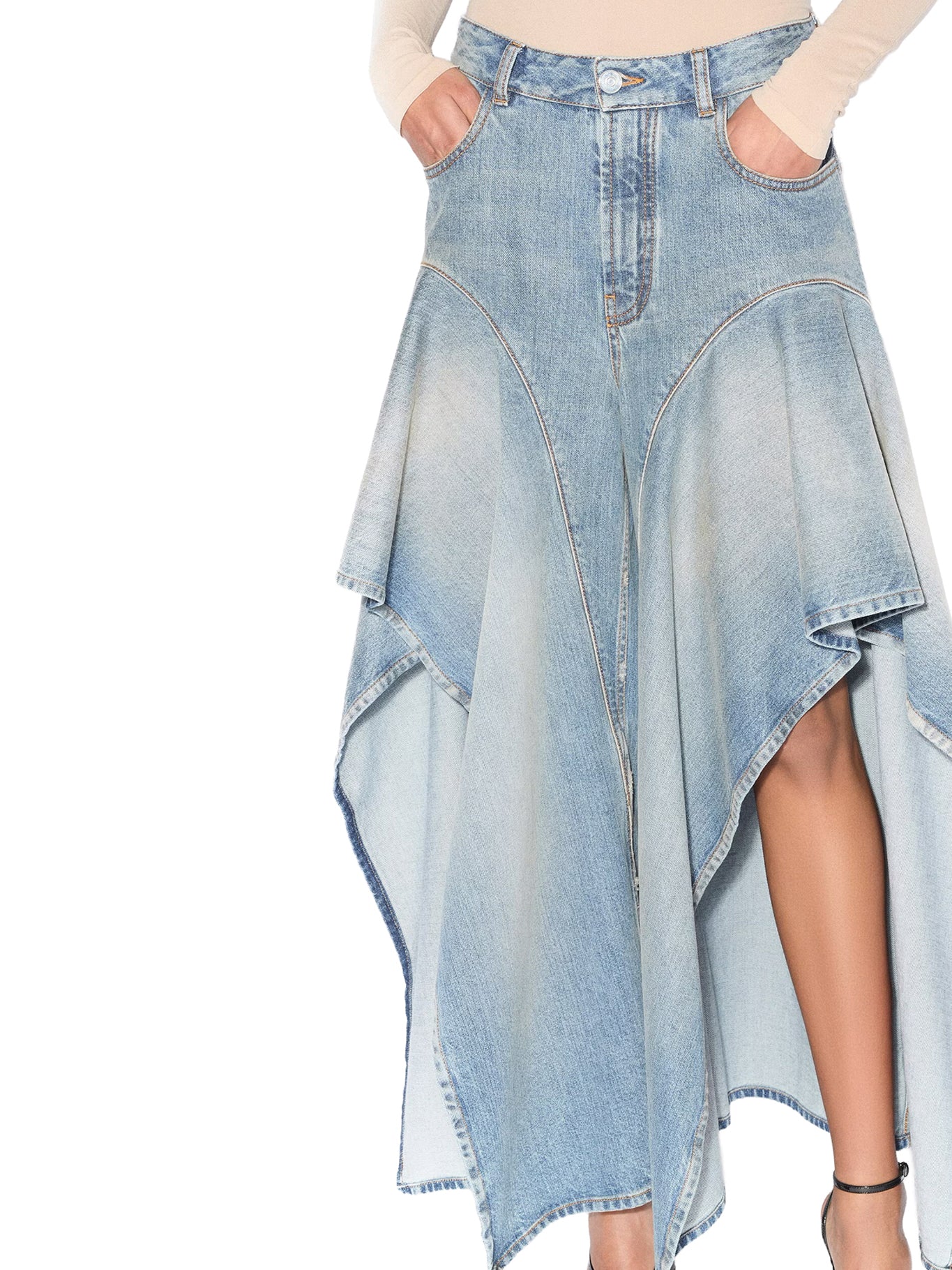 JEANS WITH FADED RUFFLES - Image 4