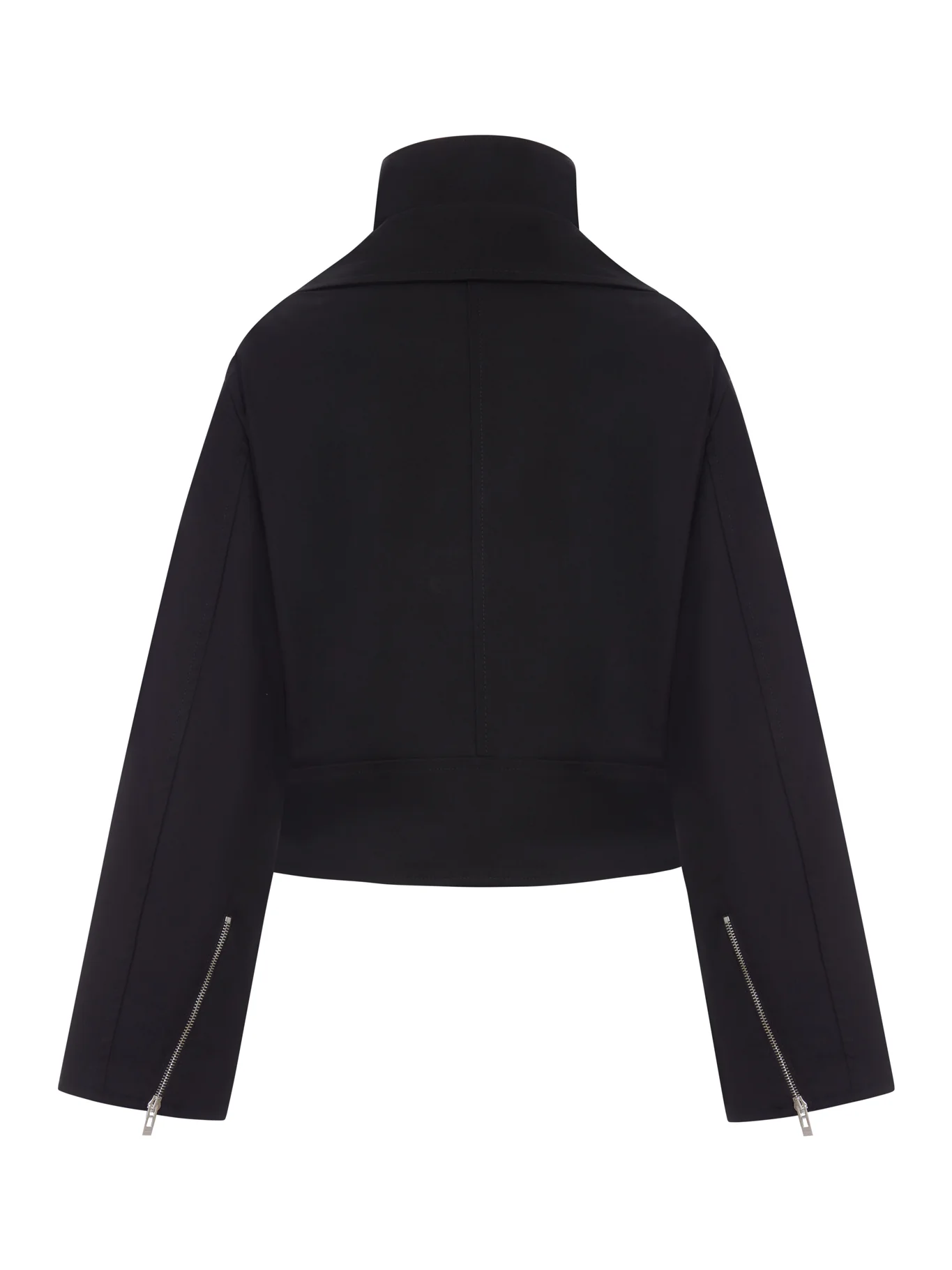 SHORT COTTON BIKER JACKET WITH BELT - Image 2