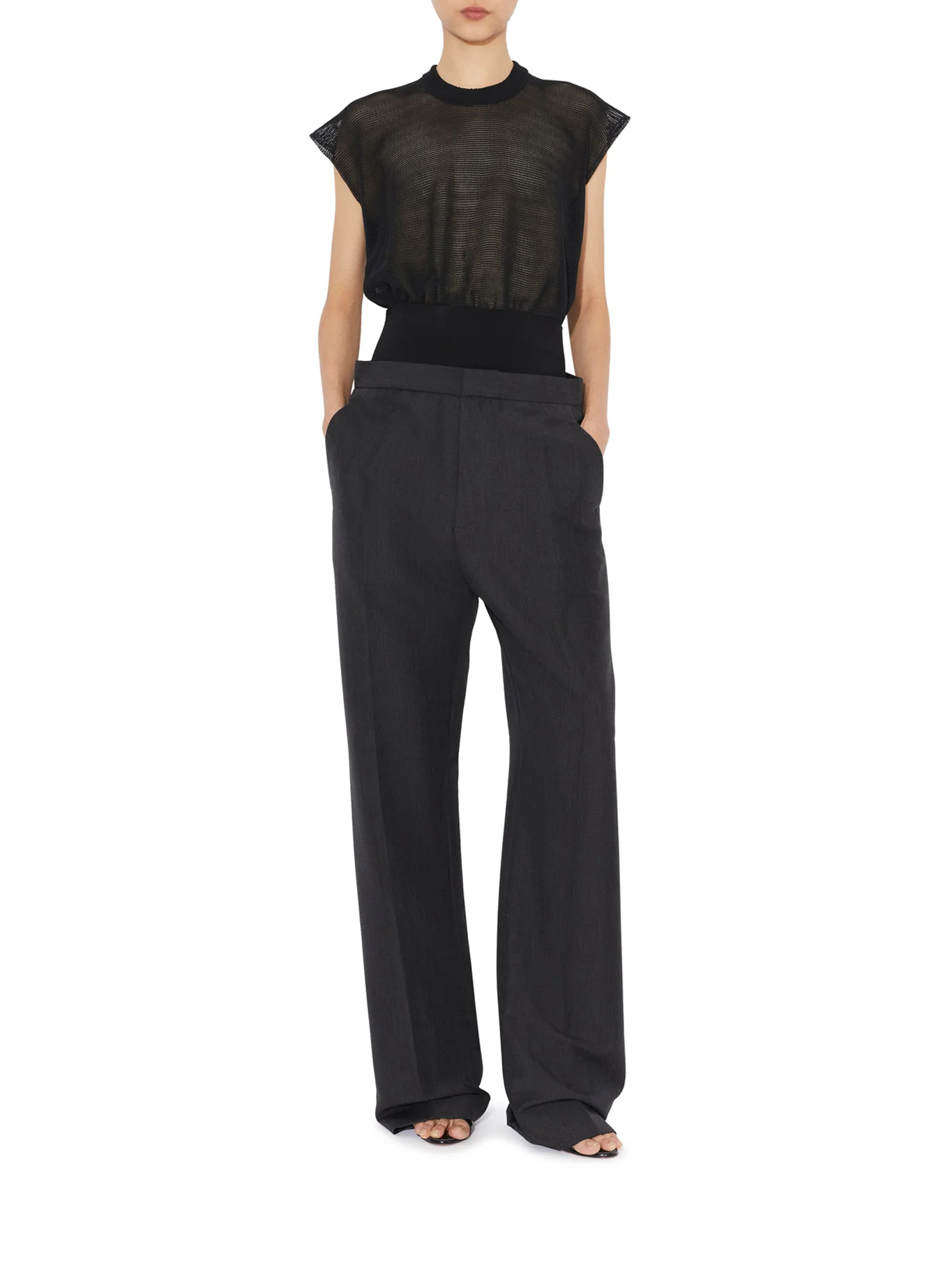 TAILORED TROUSERS WITH KNIT BAND - Image 2