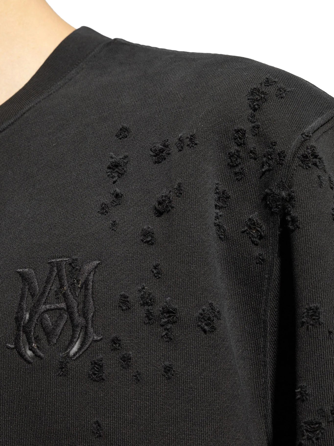 CREW NECK SWEATSHIRT WITH DESTROYED EFFECT - Image 5
