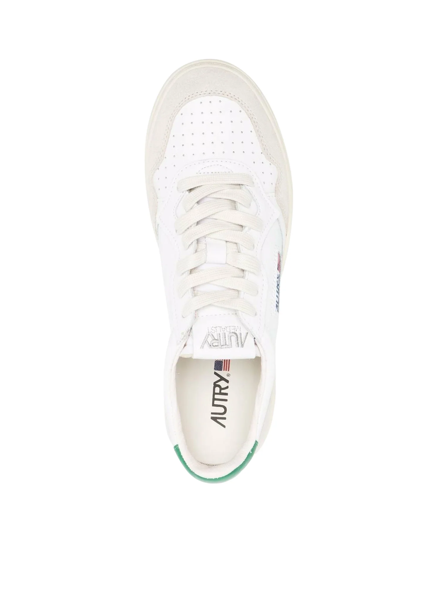 MEDALIST LOW SNEAKERS IN LEATHER AND WHITE GREEN SUEDE - Image 4