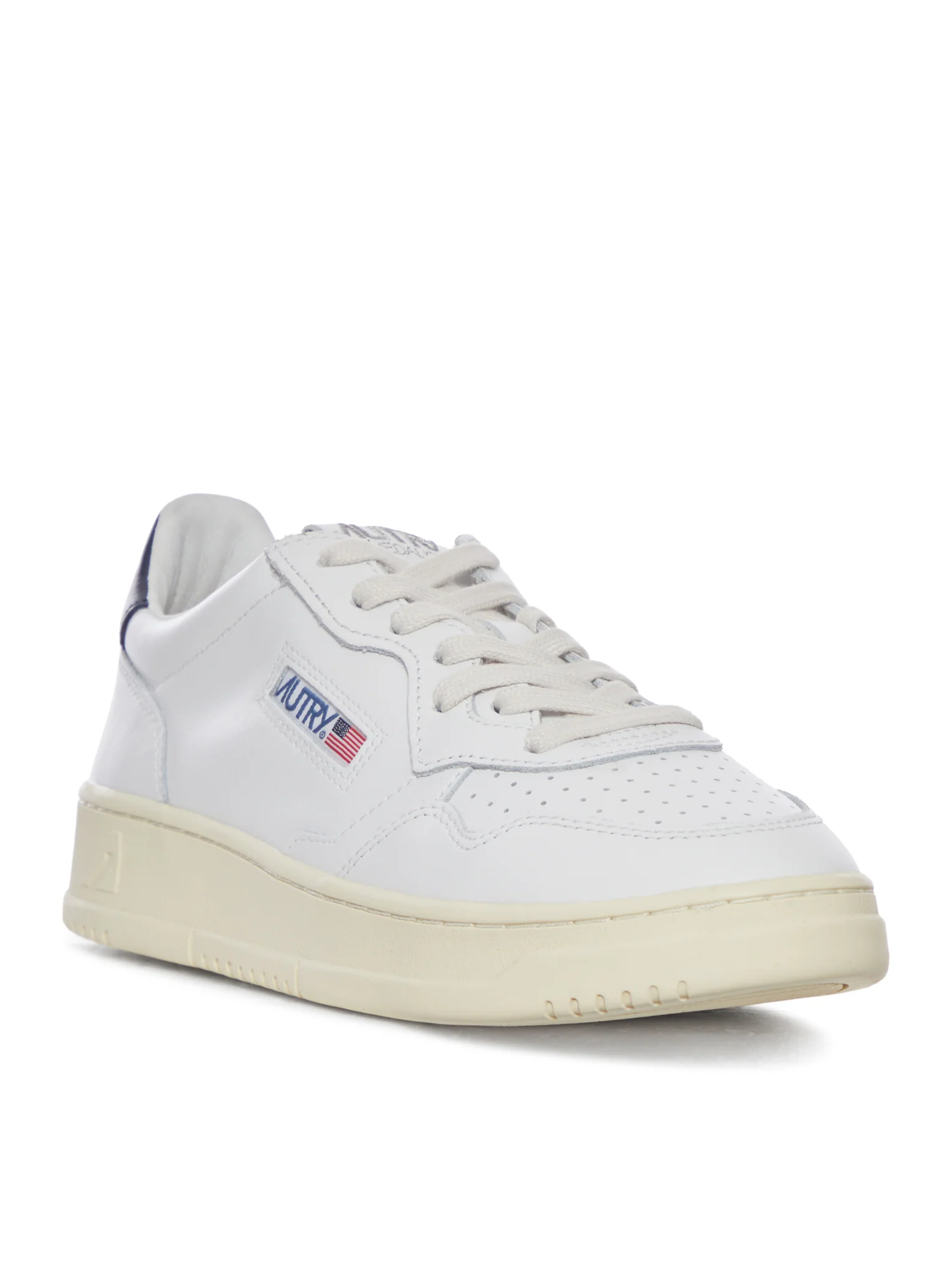 MEDALIST LOW SNEAKERS IN WHITE AND BLUE LEATHER - Image 2