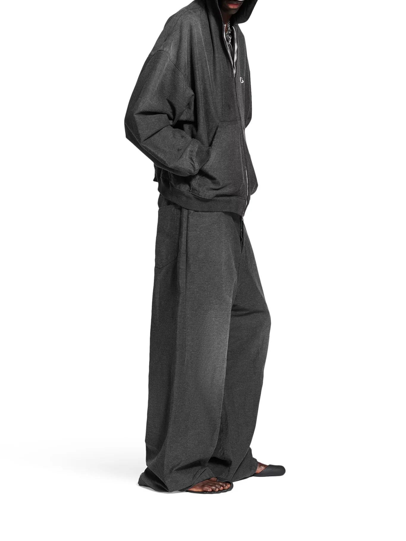 BAGGY TROMPE L`ŒIL PANTS IN COTTON DENIM - Image 5