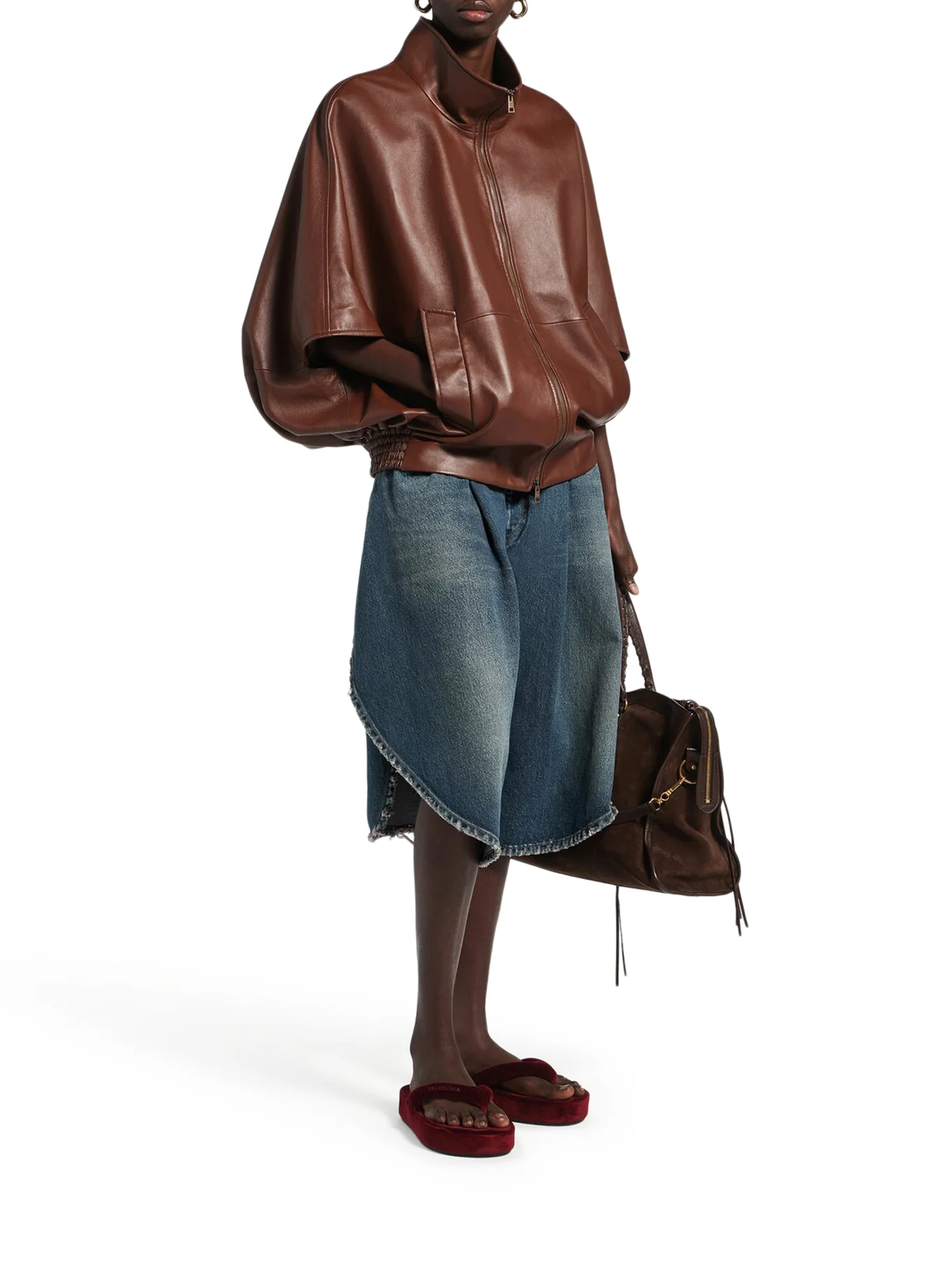 DARK OCEAN DENIM TULIP SHORTS - Image 2