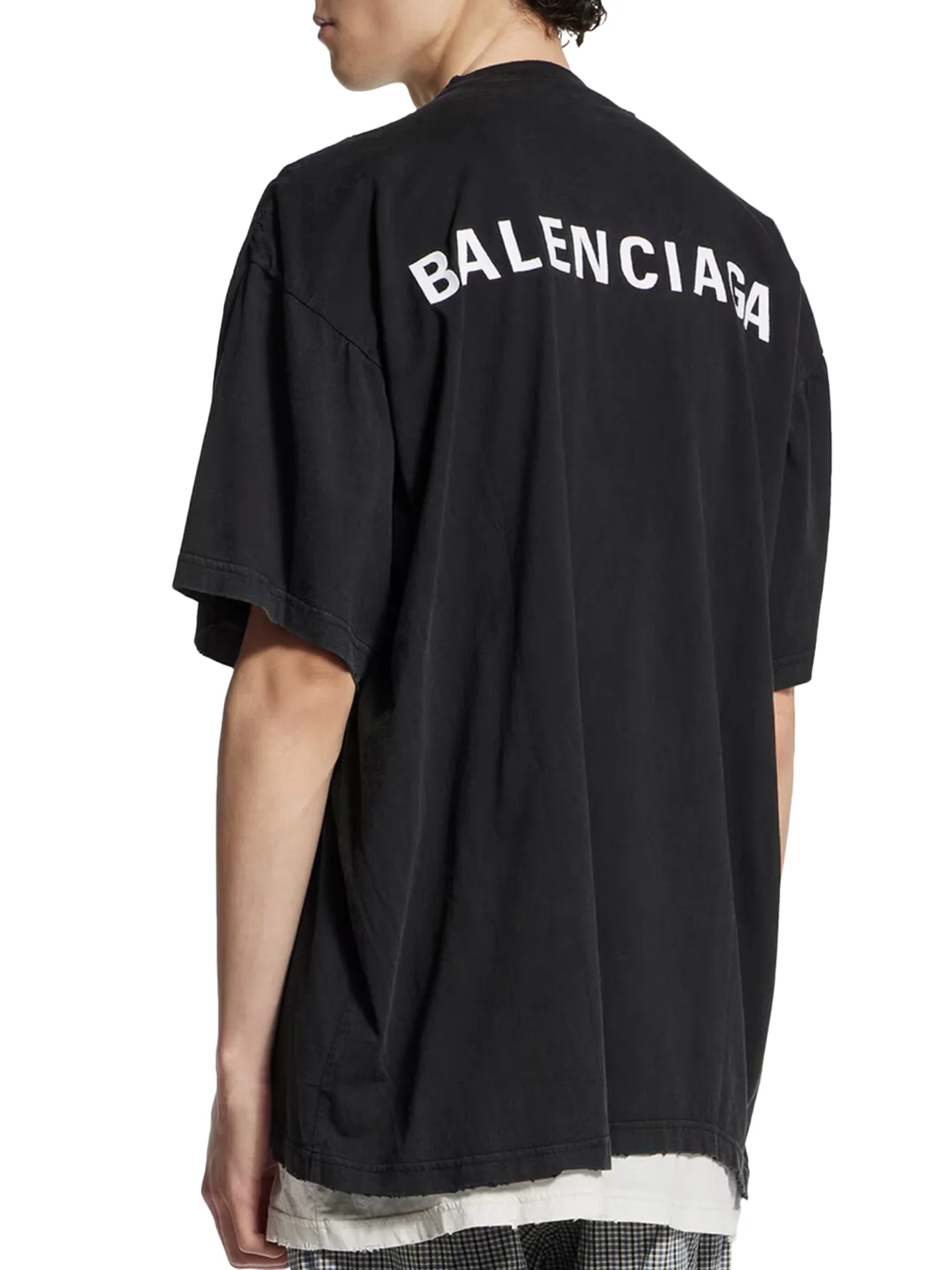 DOUBLE BACK T-SHIRT IN DÉLAVÉ BLACK - Image 4