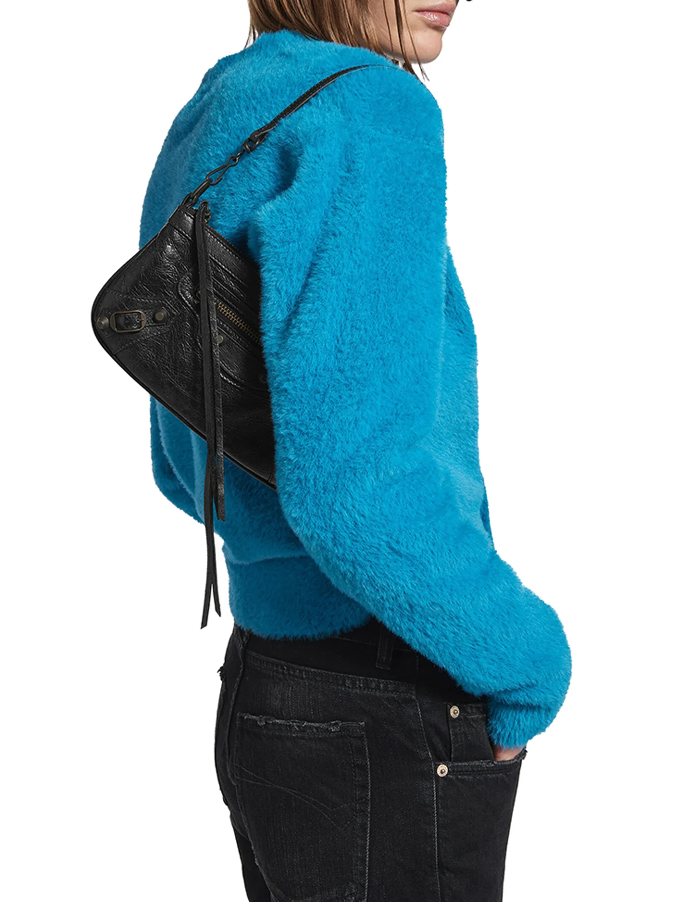 LE CITY CLUTCH WITH SHOULDER STRAP IN ARENA LAMBSKIN - Image 4