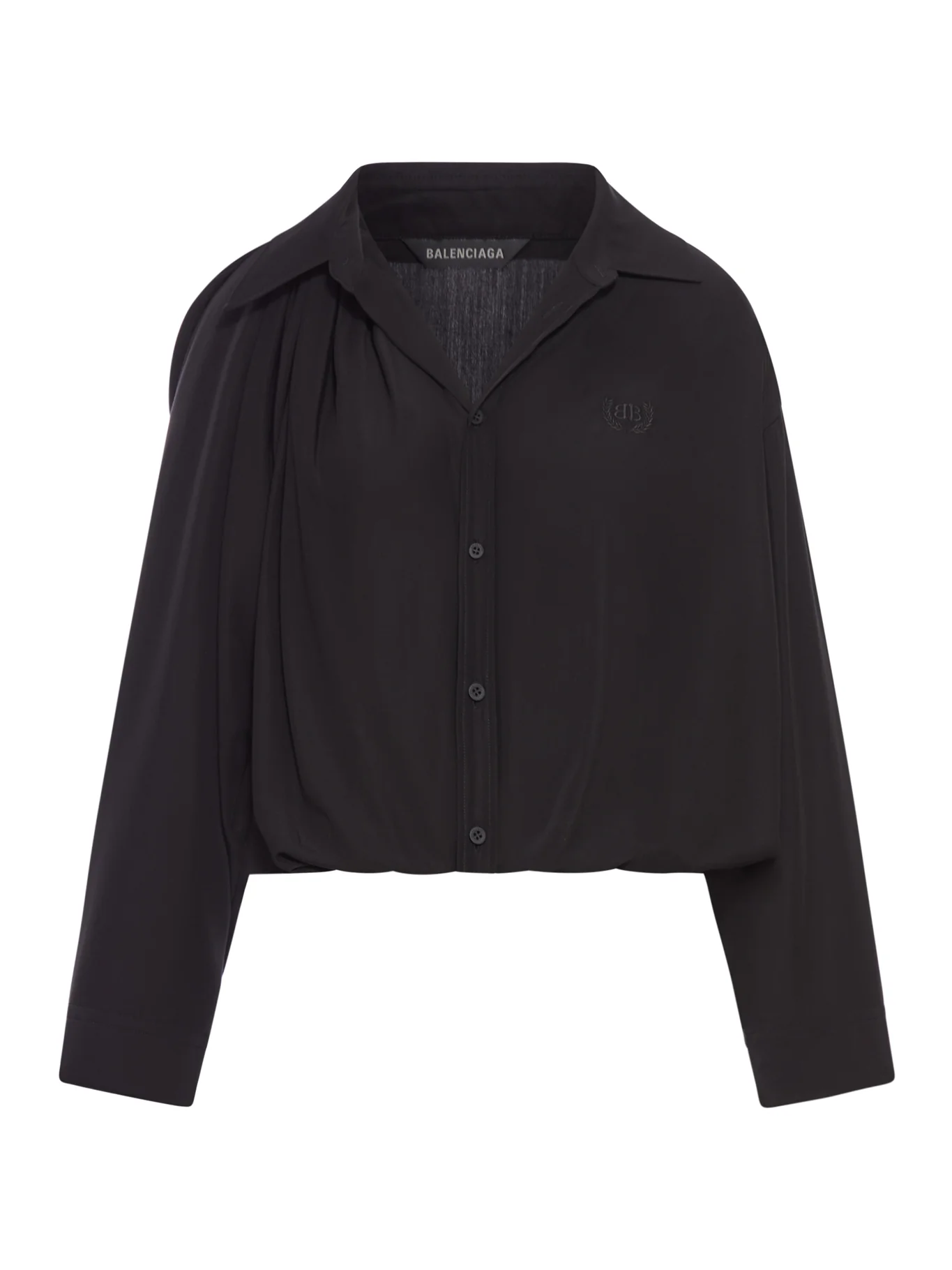 ONE SHOULDER SHIRT IN FLUID POPLIN