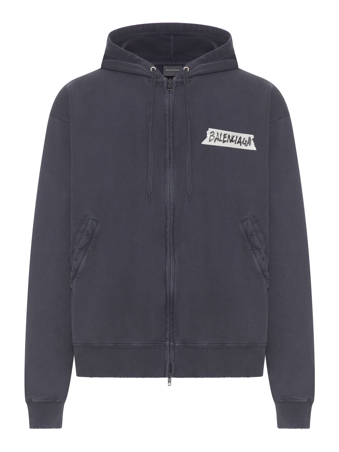 MEN`S MASKING TAPE OVERSIZED ZIP-UP HOODIE