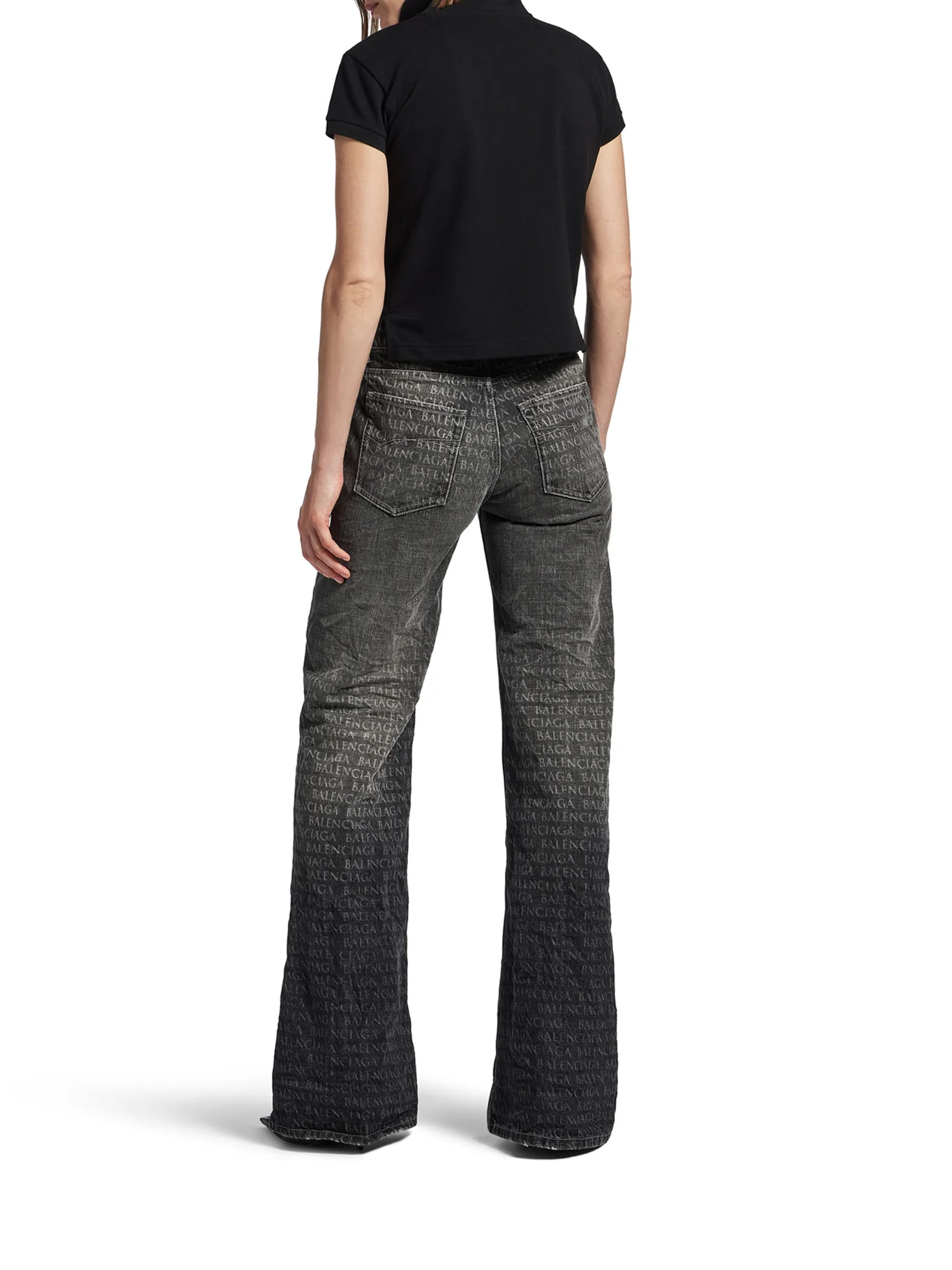 WOMEN`S BLACK WIDE-LEG TROUSERS - Image 4