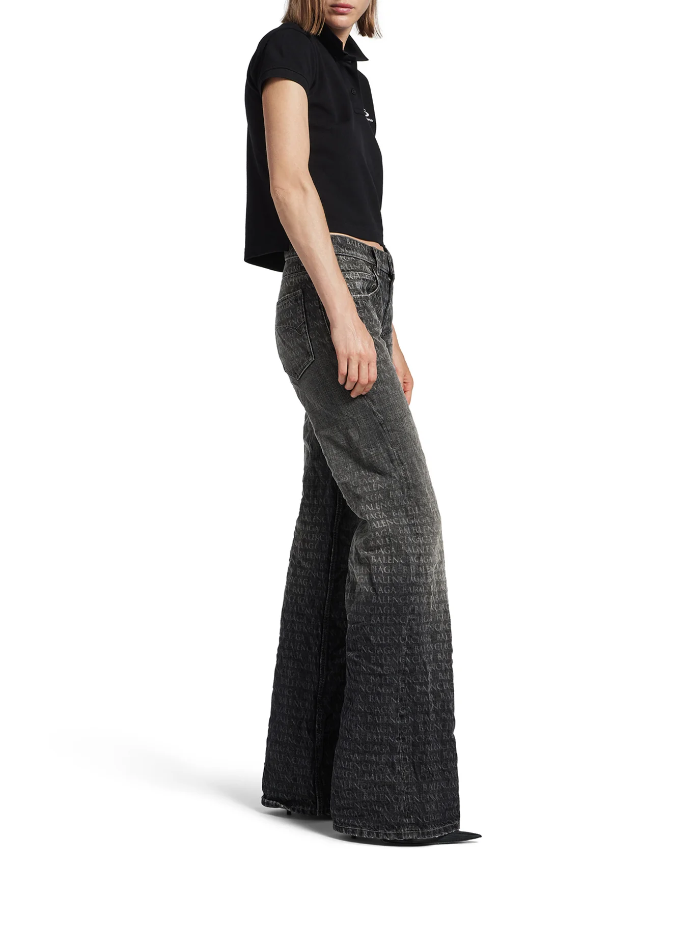 WOMEN`S BLACK WIDE-LEG TROUSERS - Image 5