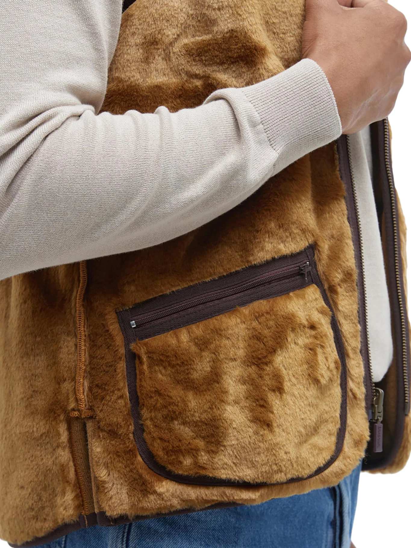 REVERSIBLE FLEECE VEST WITH ZIP - Image 6