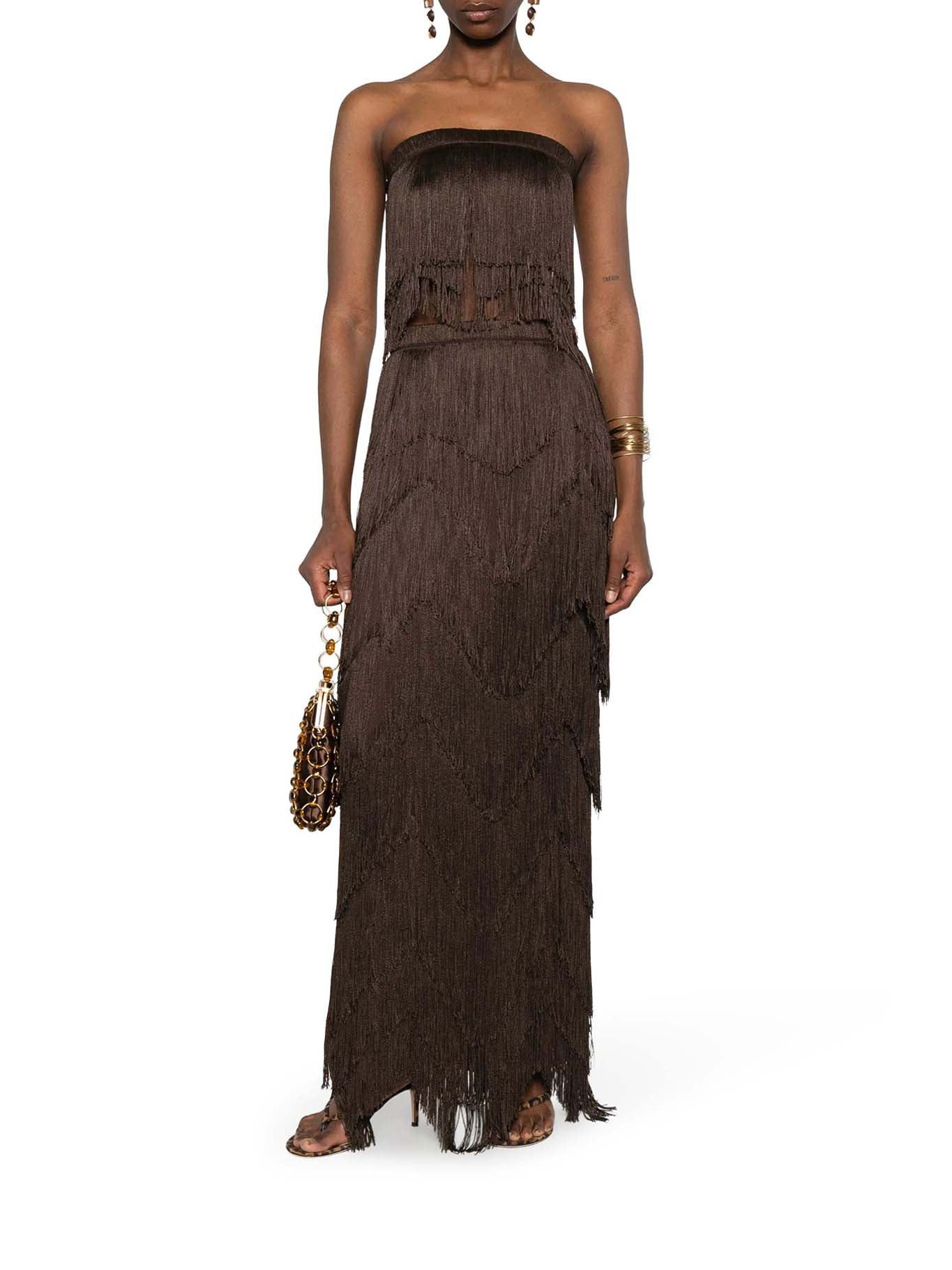 DARA LONG SKIRT WITH FRINGES - Image 2