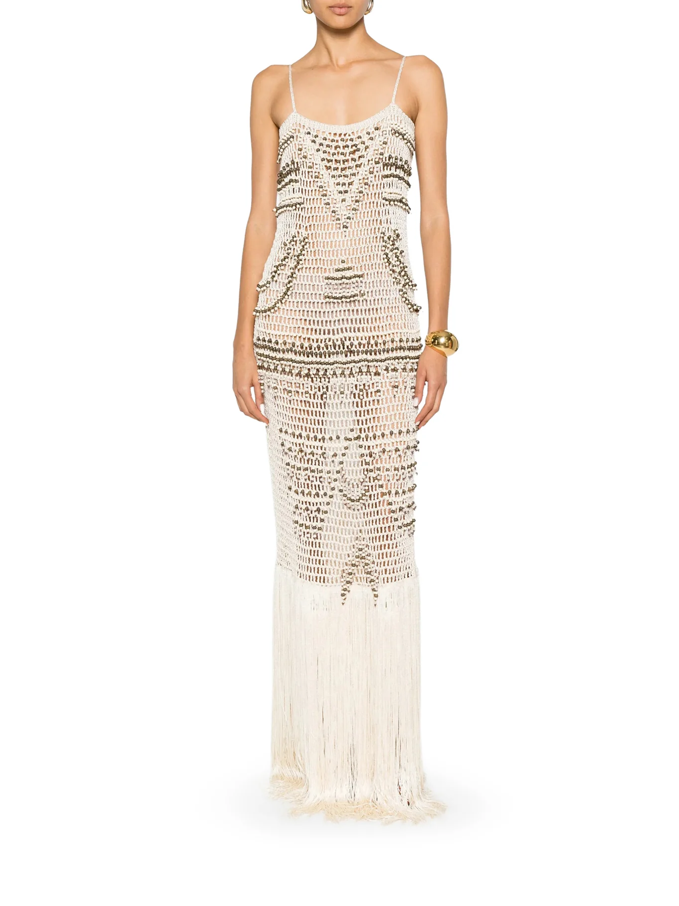 TAKARA LONG DRESS WITH FRINGES - Image 2