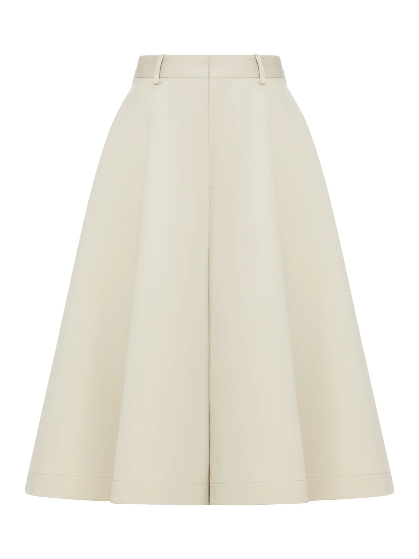 COTTON AND SILK TWILL CULOTTE PANTS