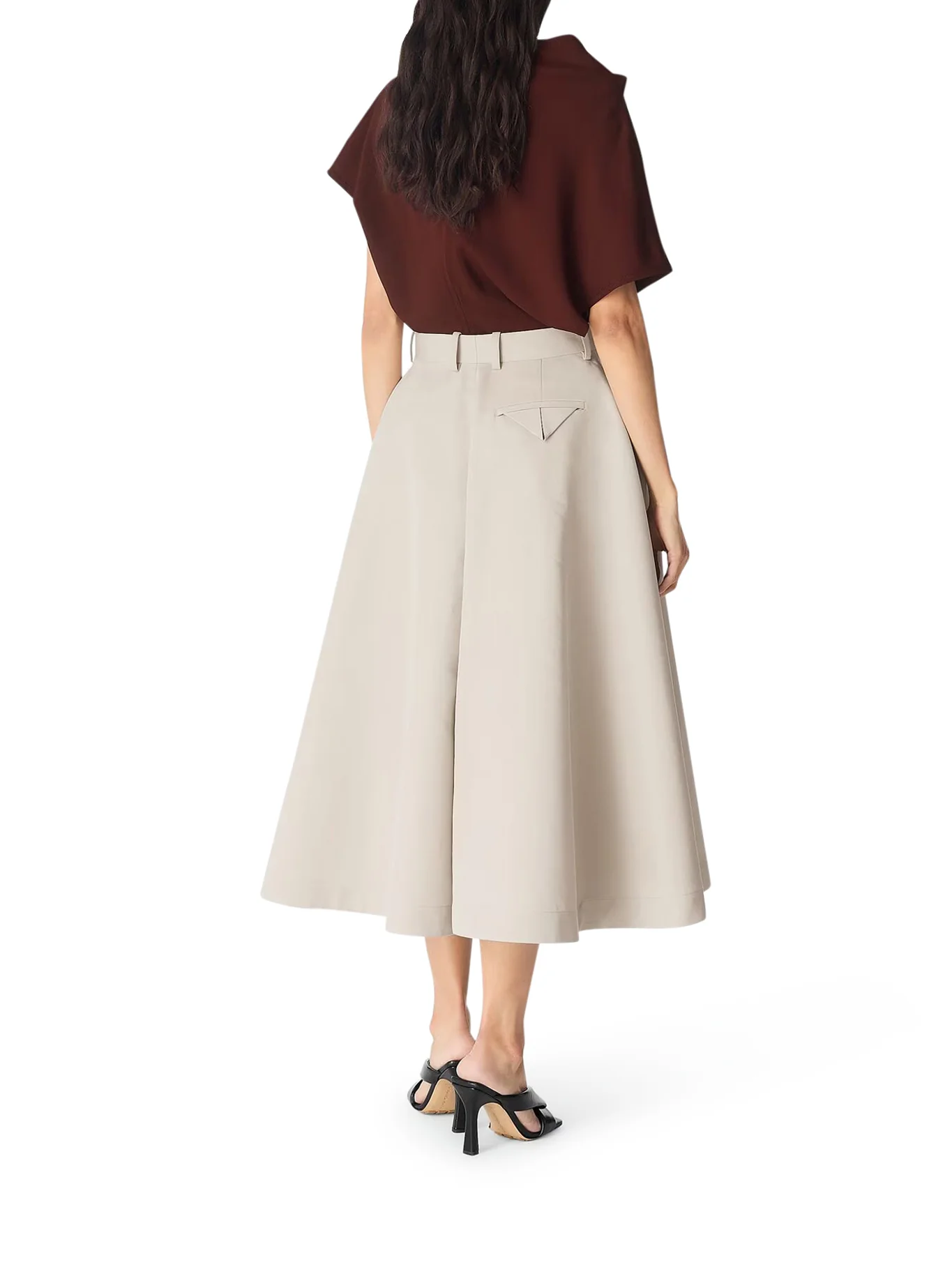 COTTON AND SILK TWILL CULOTTE PANTS - Image 4