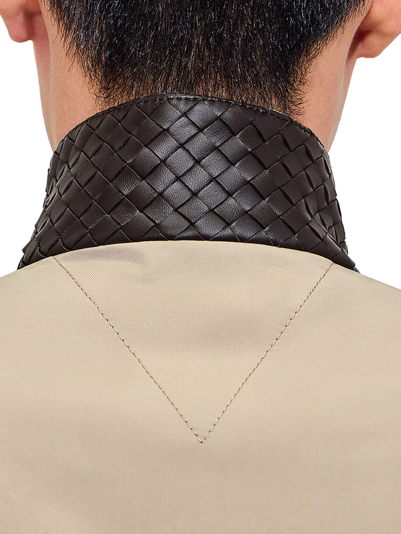 COTTON BLOUSON WITH WOVEN LEATHER COLLAR - Image 5