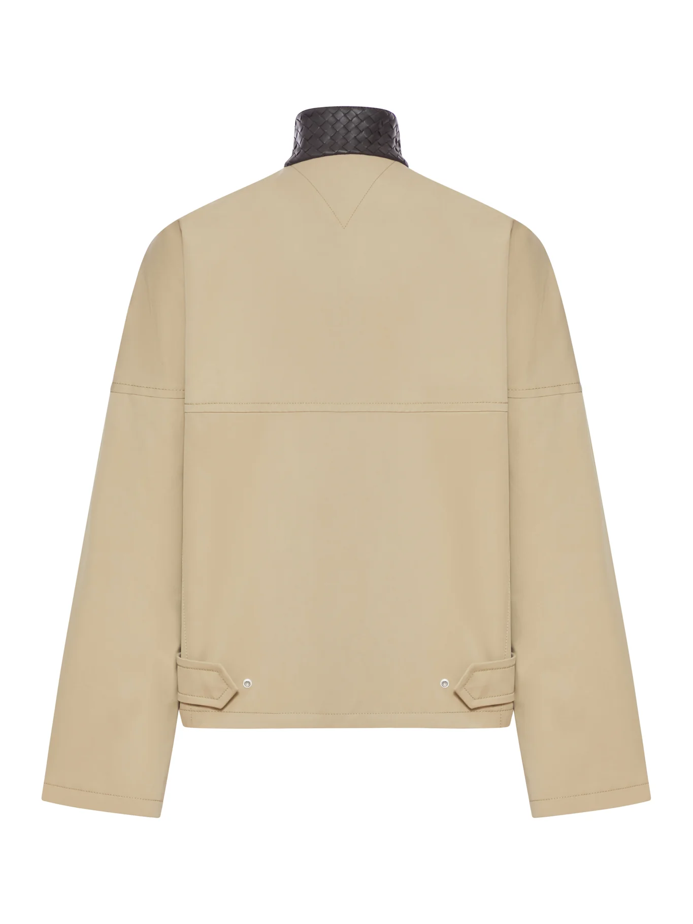 COTTON BLOUSON WITH WOVEN LEATHER COLLAR - Image 6