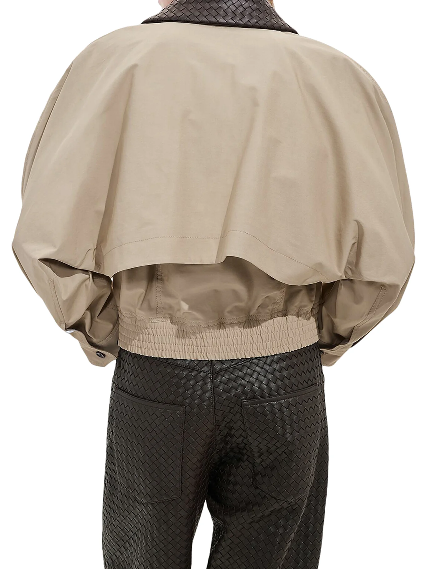COTTON JACKET WITH LEATHER COLLAR - Image 4