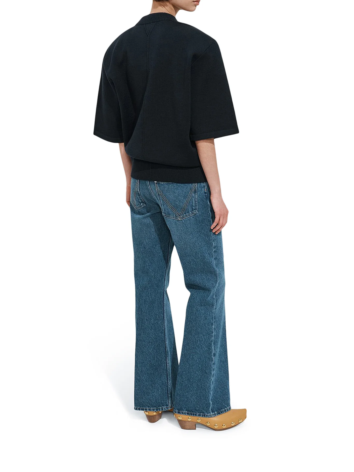 MEDIUM INDIGO WASH FLARED JEANS - Image 3