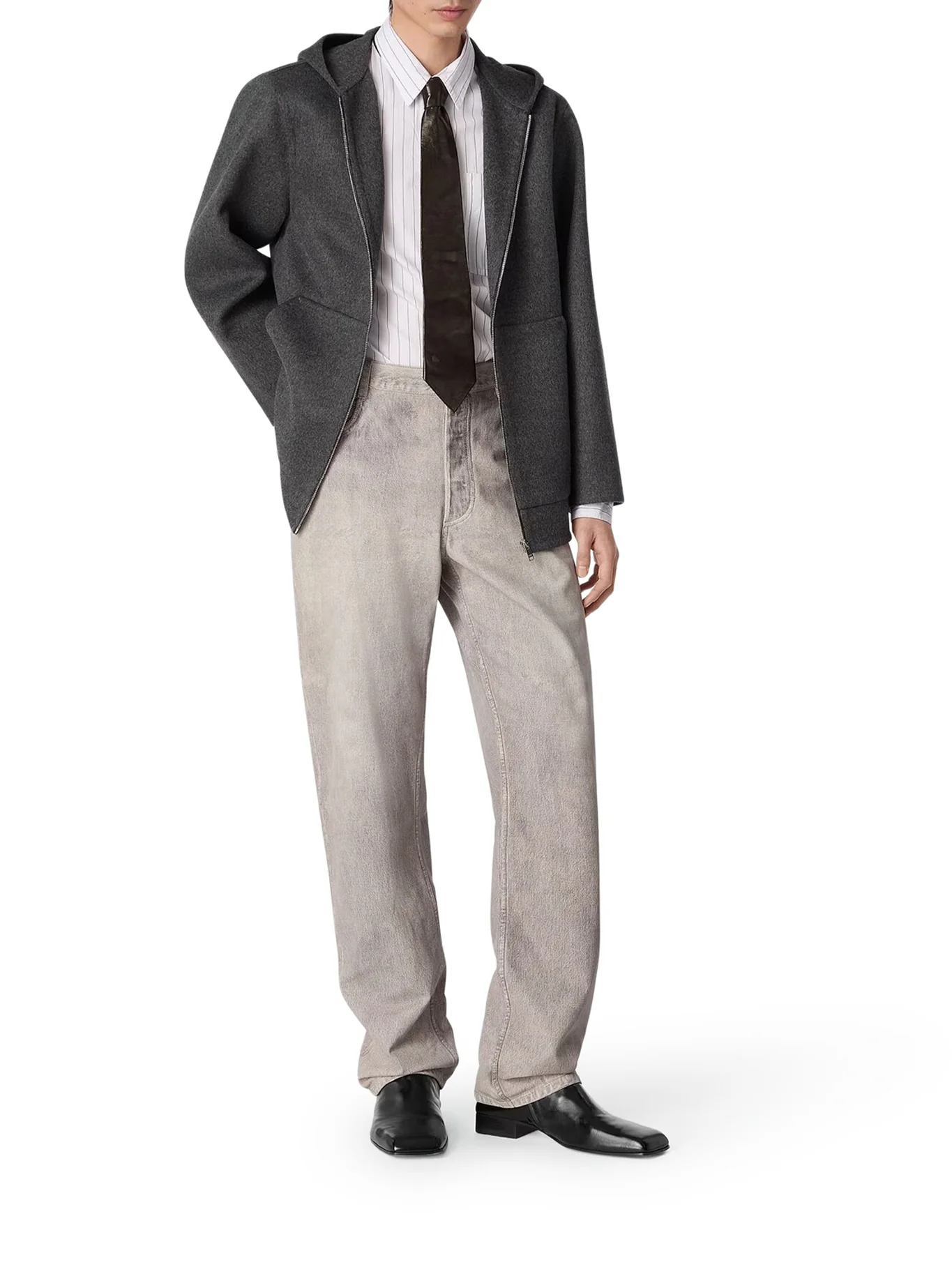 DOUBLE-SIDED WOOL HOODED JACKET - Image 2
