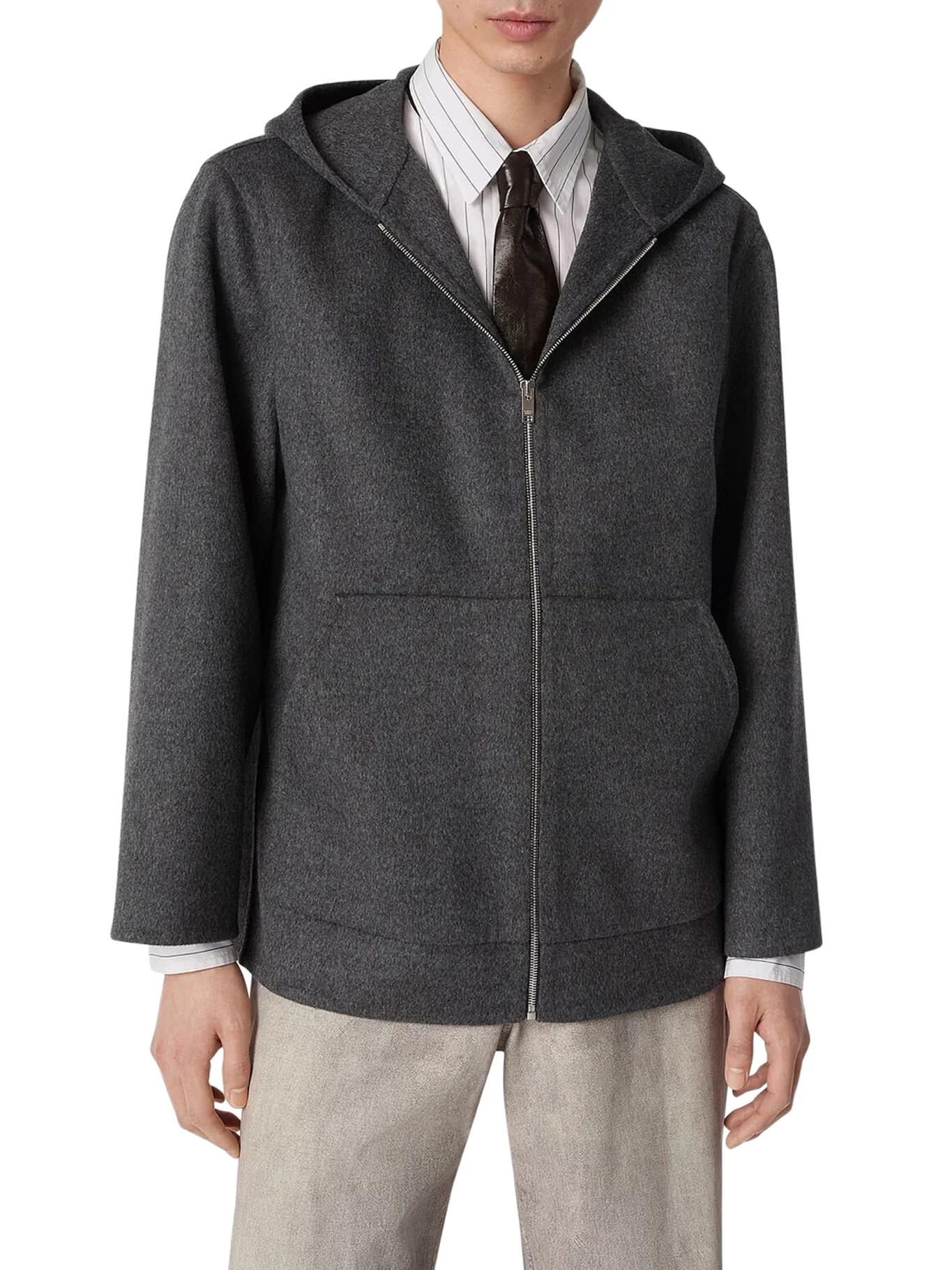 DOUBLE-SIDED WOOL HOODED JACKET - Image 3