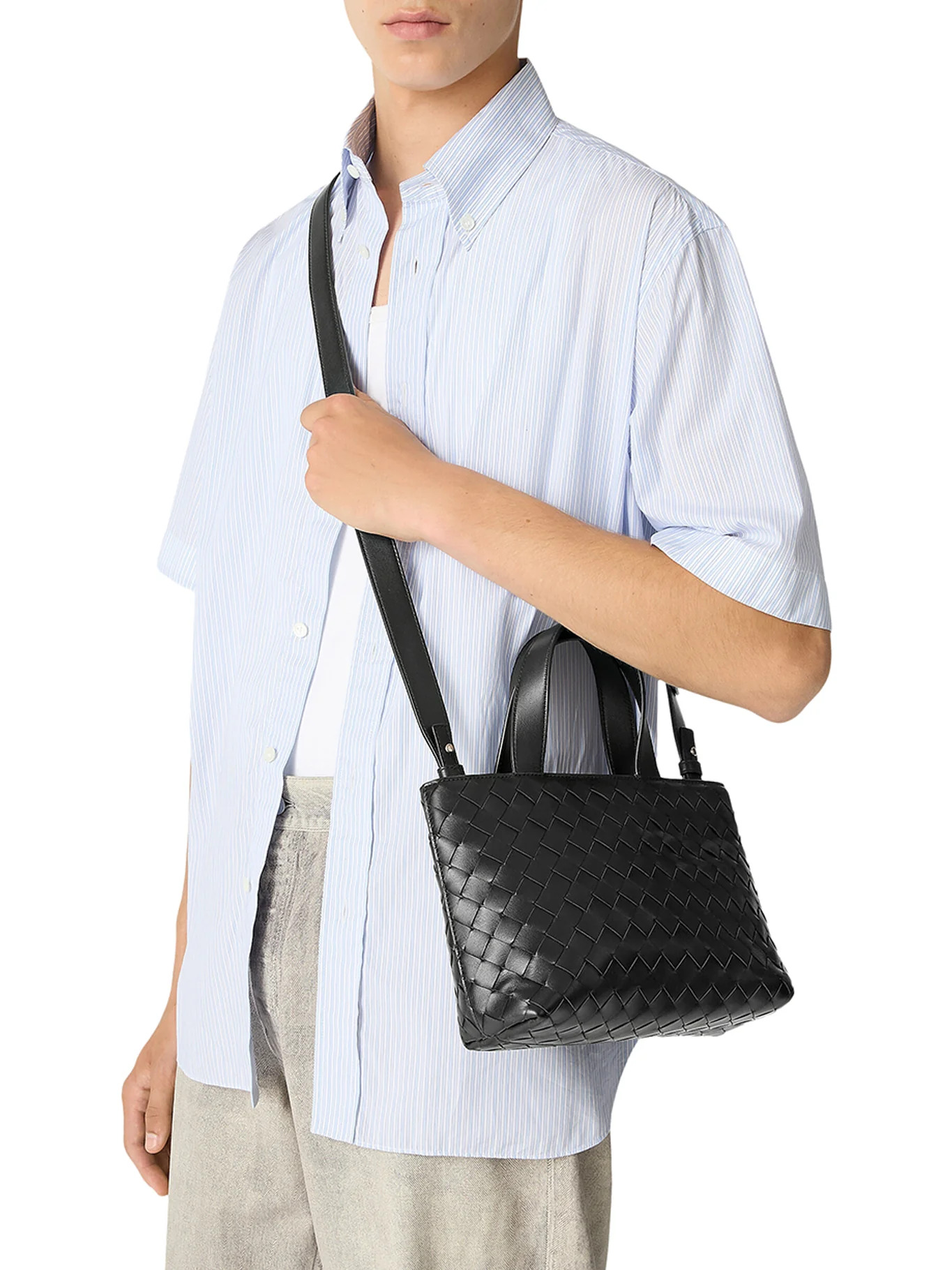 MINI WOVEN TOTE BAG WITH ZIP - Image 2