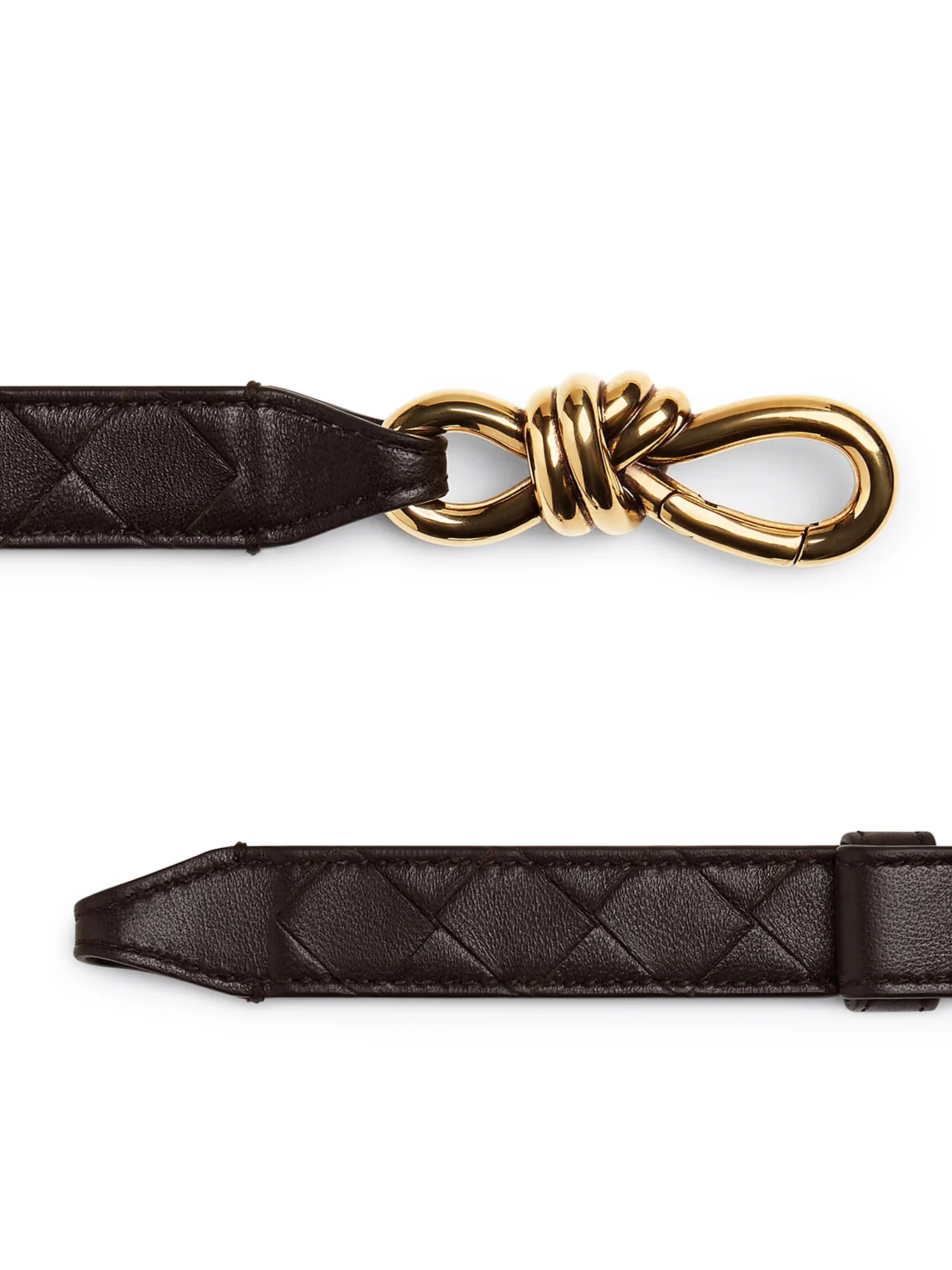 NAPPA BELT WITH BRAIDED DESIGN AND EMBLEM KNOT BUCKLE - Image 3