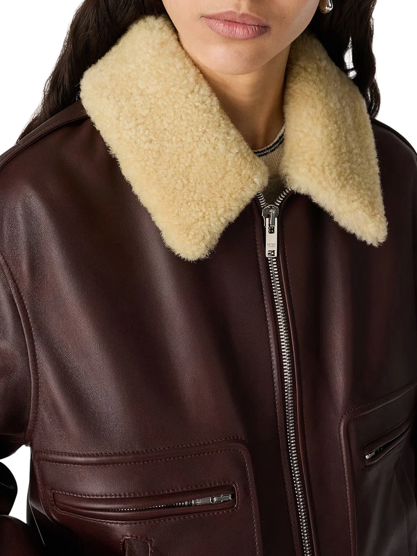 NAPPA BOMBER JACKET WITH SHEARLING COLLAR - Image 4