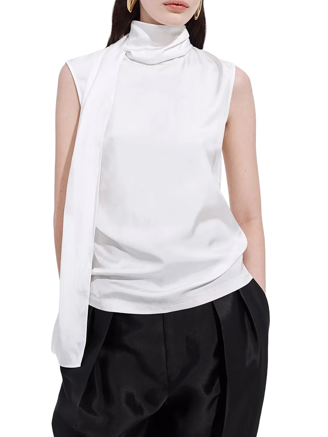 SILK STRETCH SATIN TOP - Image 2