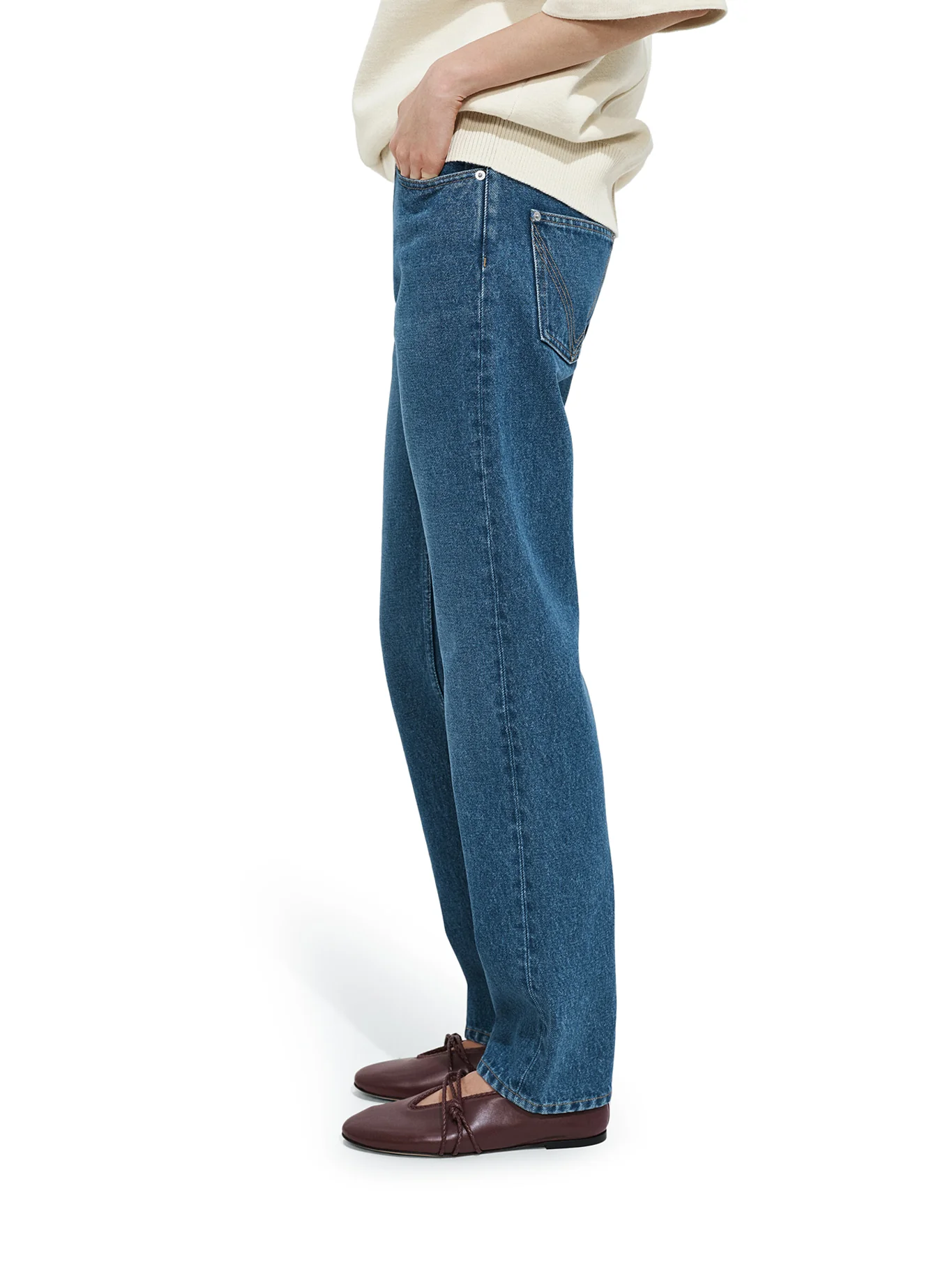 STRAIGHT LEG MEDIUM WASH JEANS - Image 4