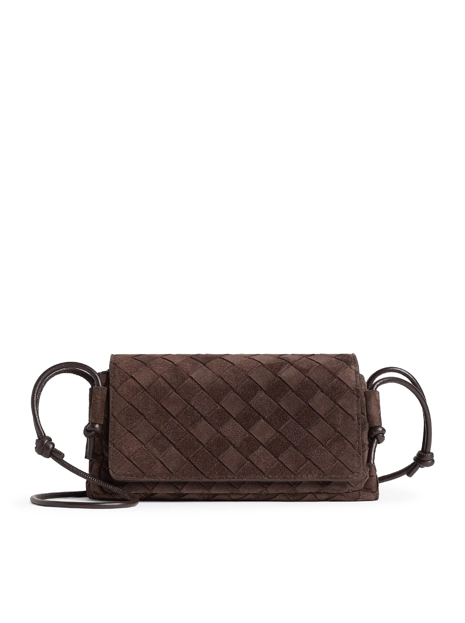 SUEDE POUCH WITH BRAIDED WORKMANSHIP