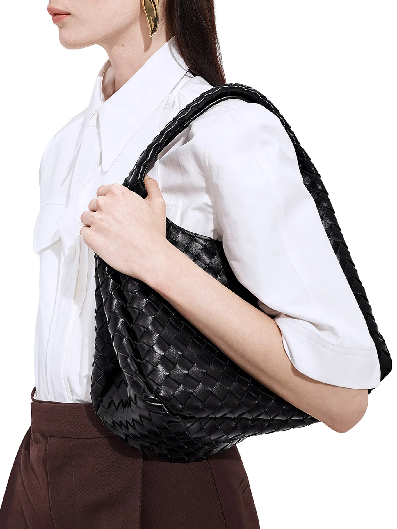 WOVEN LEATHER BELL BAG - Image 3