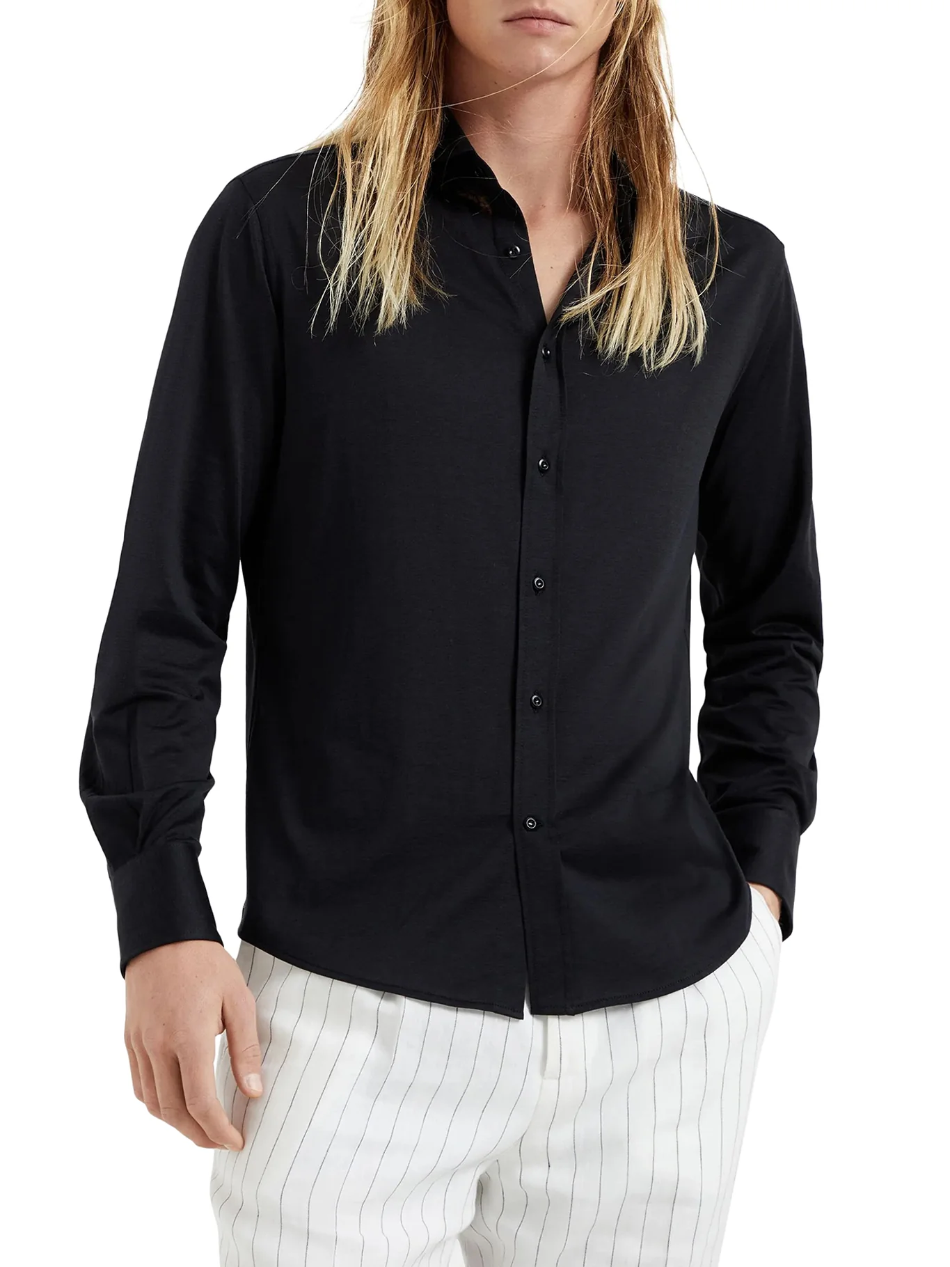 CLASSIC COTTON AND SILK BLEND SHIRT - Image 2