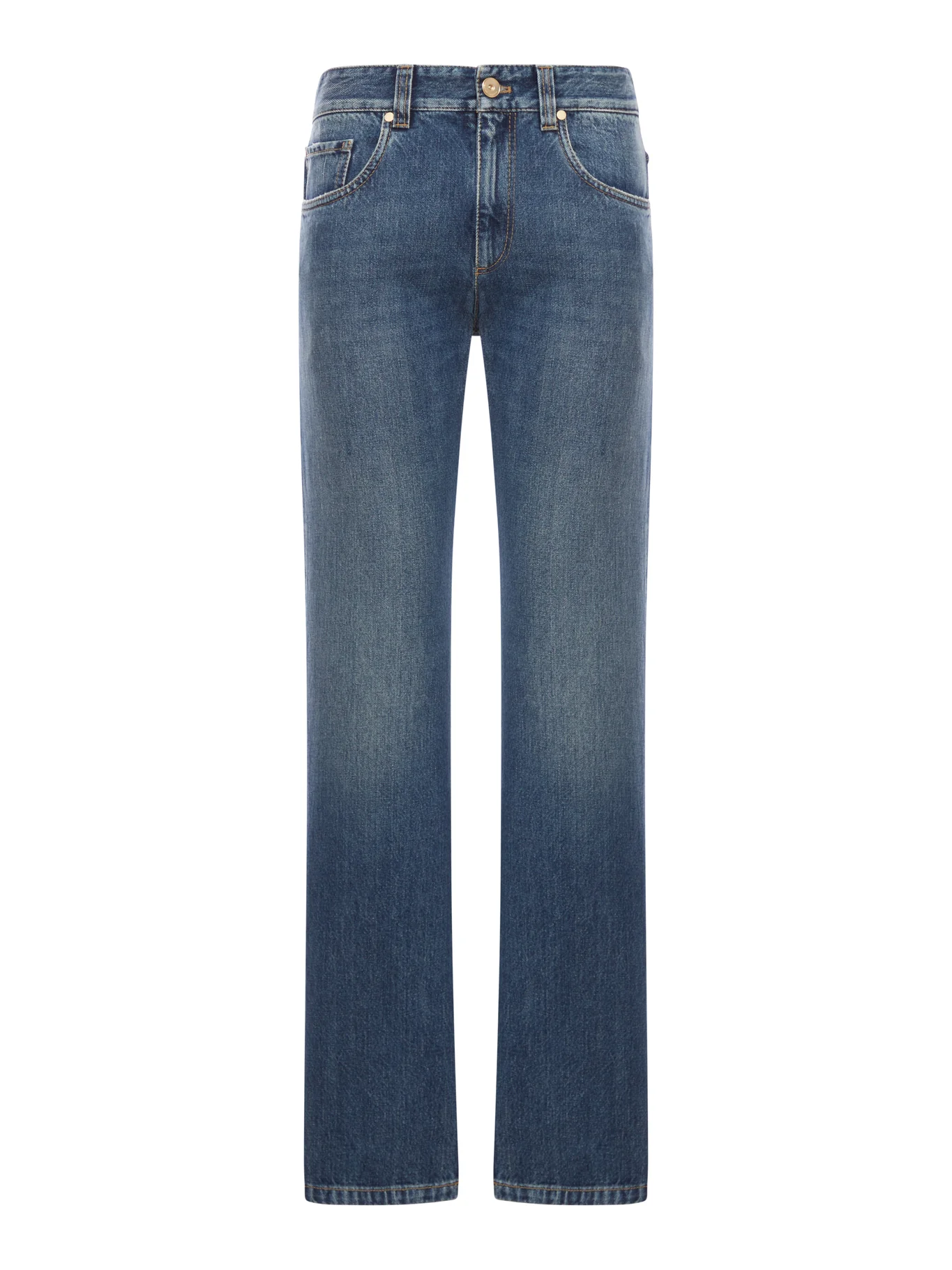 COLUMN PANTS IN AUTHENTIC DENIM WITH MONILE