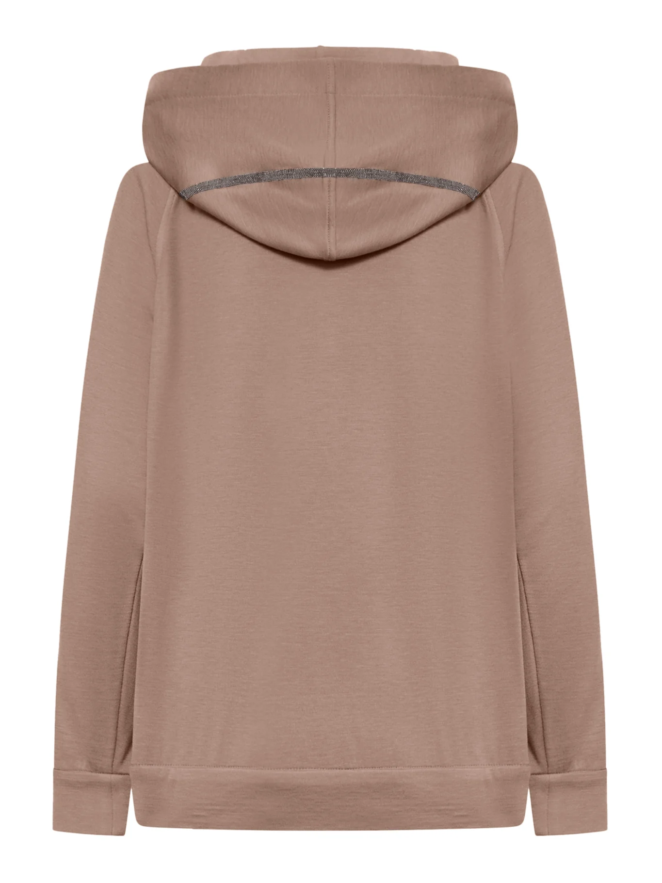 COTTON AND SILK INTERLOCK TOPWEAR WITH HOOD AND PRECIOUS STRIPE - Image 2
