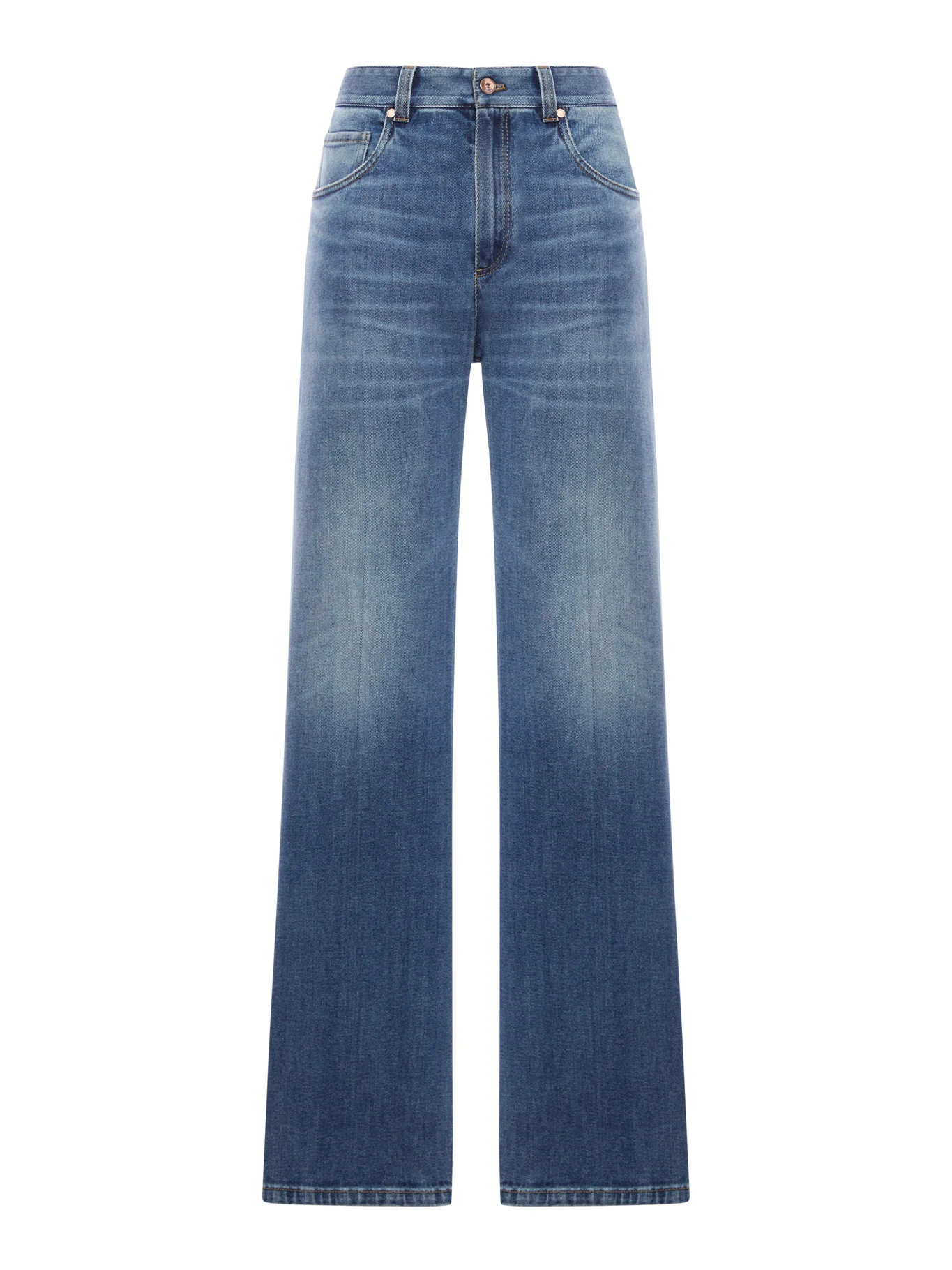 WIDE LEG JEANS IN WASHED DENIM