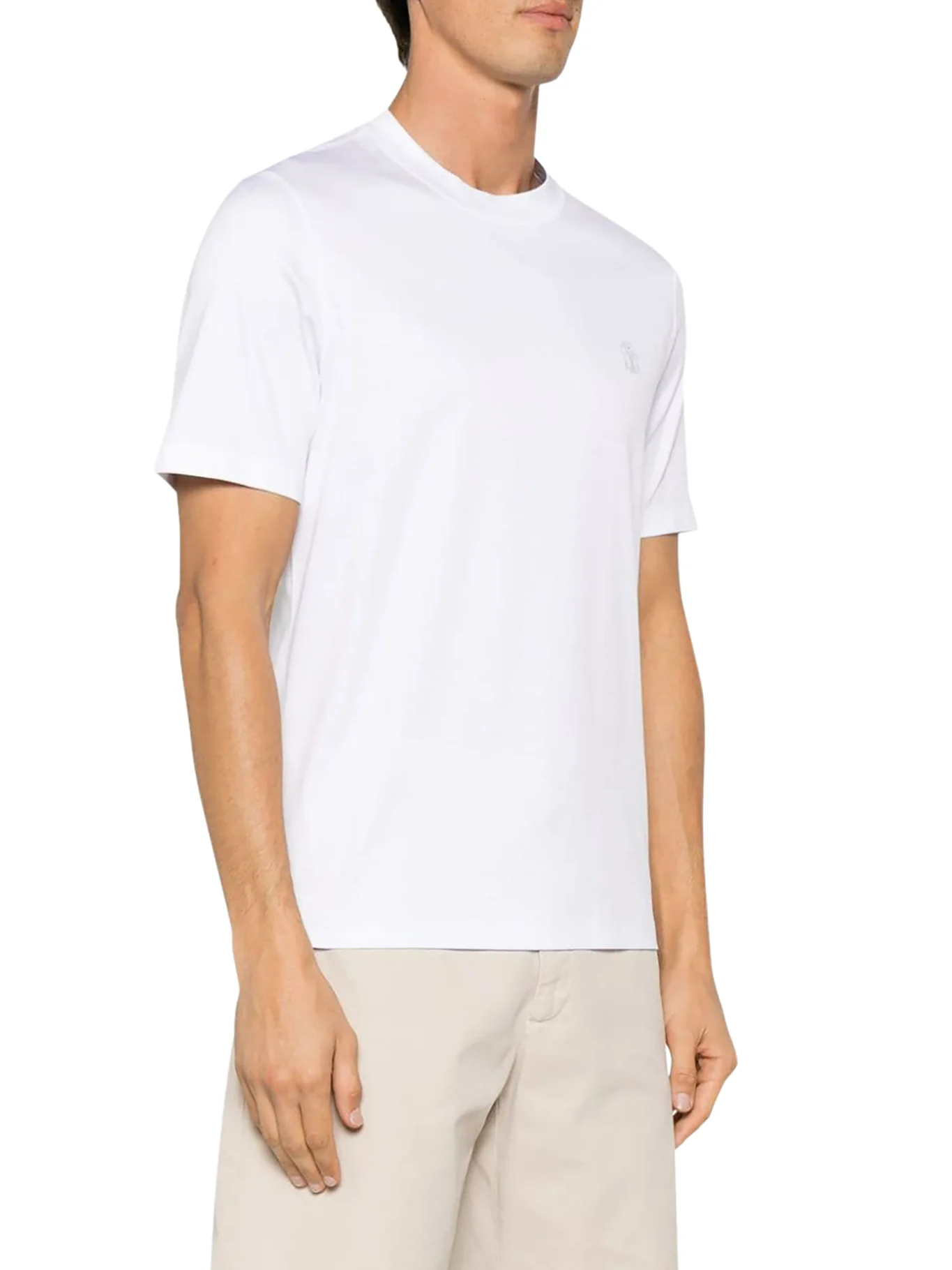 COTTON T-SHIRT WITH CONTRASTING LOGO PRINT - Image 3