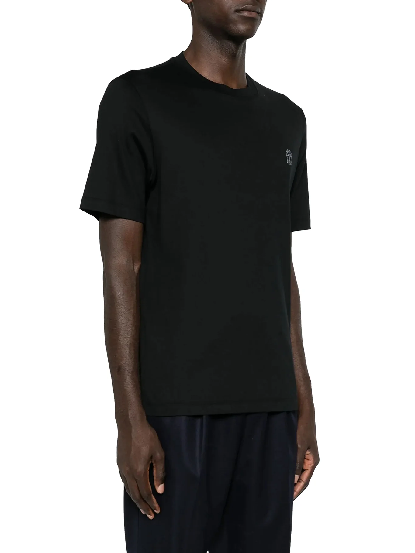COTTON T-SHIRT WITH CONTRASTING LOGO PRINT - Image 3