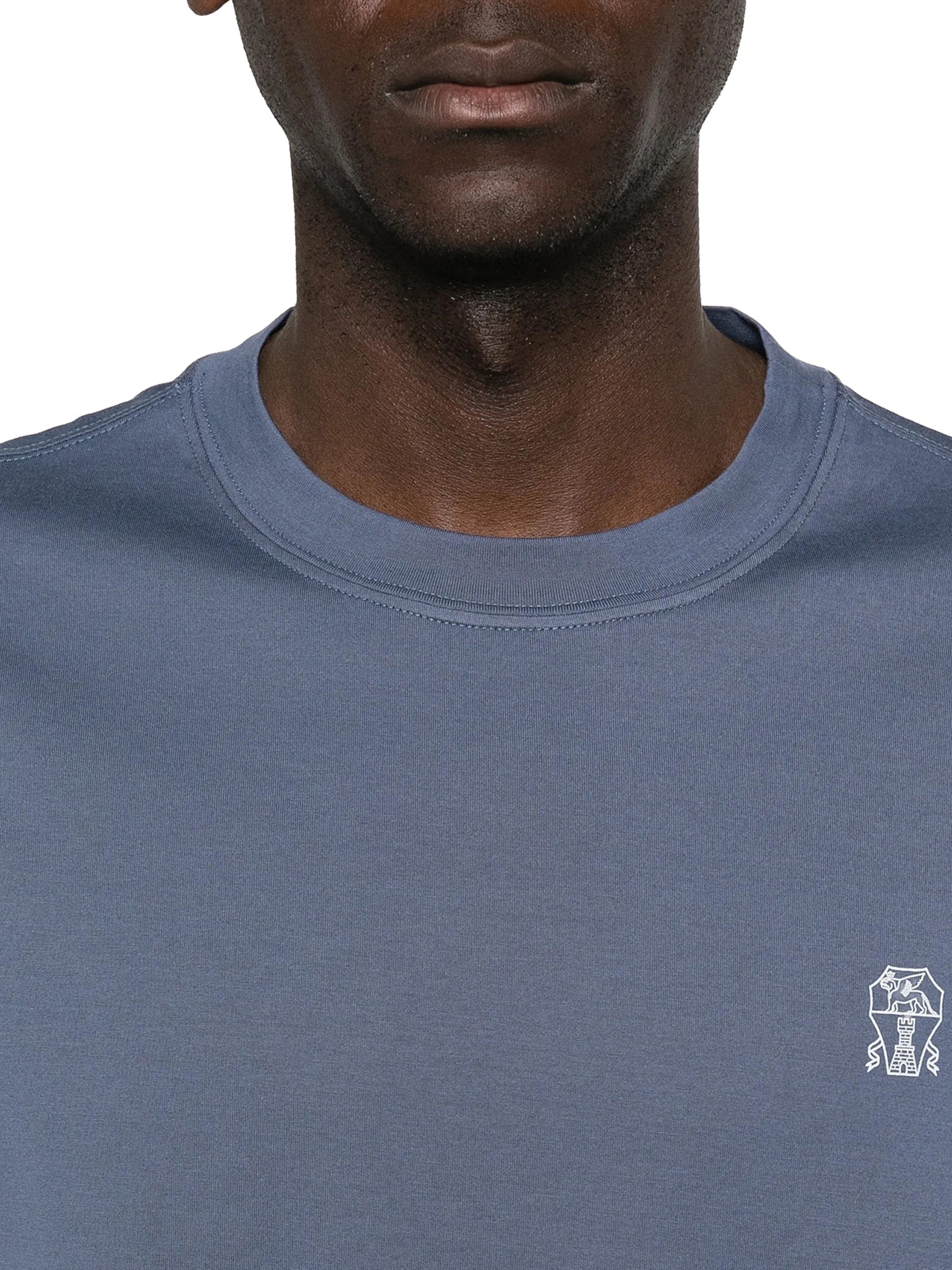 COTTON T-SHIRT WITH CONTRASTING LOGO PRINT - Image 5