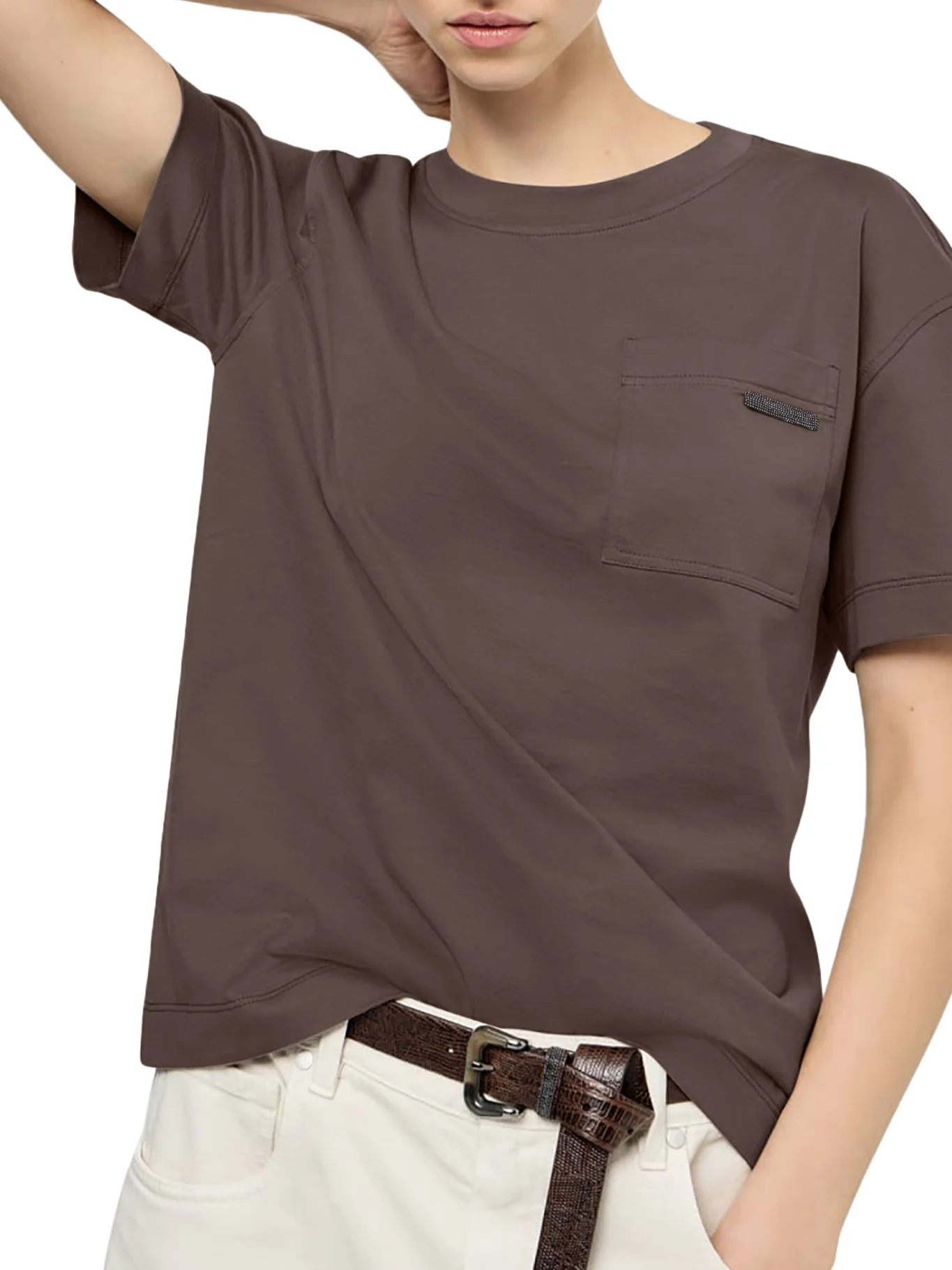 CREW NECK COTTON T-SHIRT WITH MOBILE APPLICATION - Image 5