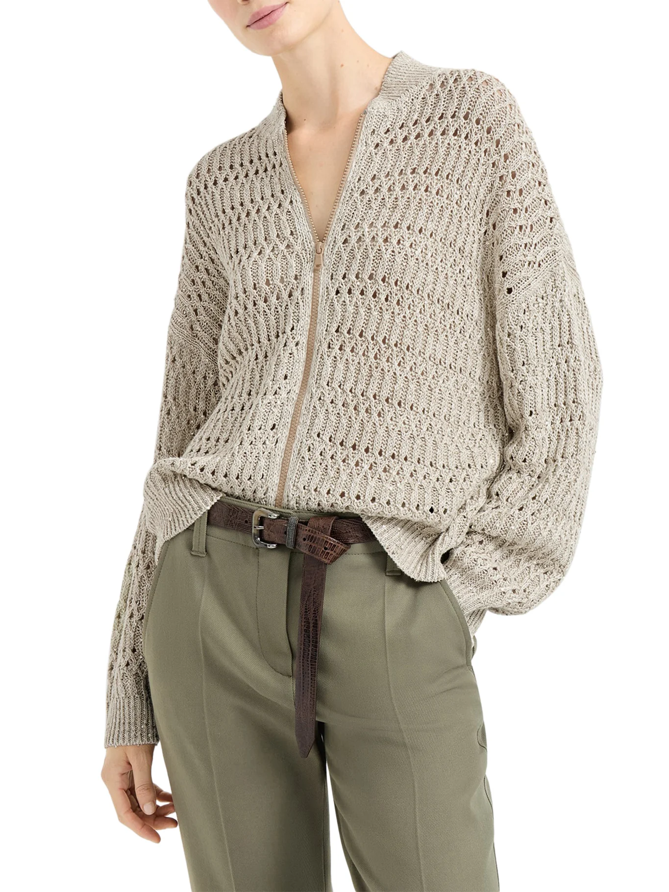 DAZZLING BRAIDS LINEN CARDIGAN - Image 2