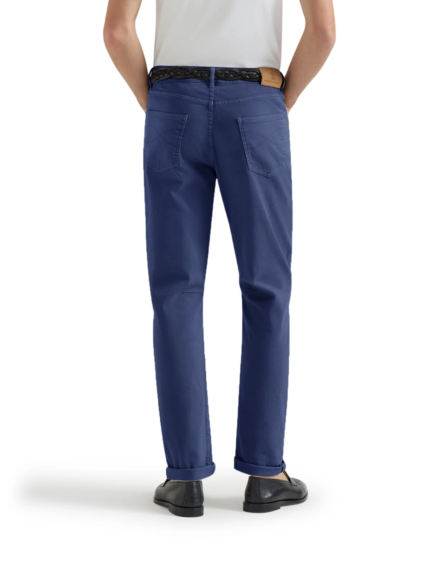 FIVE-POCKET GARMENT-DYED DENIM TROUSERS - Image 3
