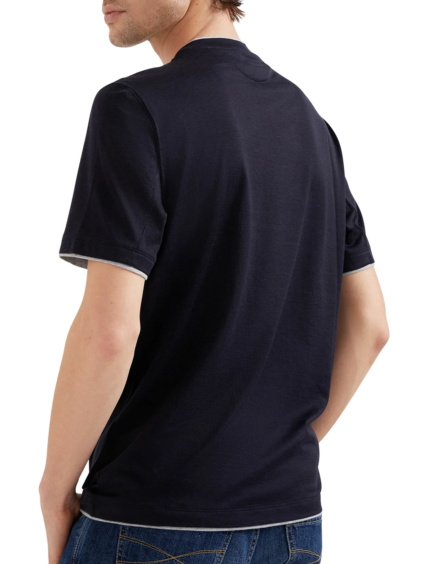 JERSEY T-SHIRT WITH CONTRASTING PROFILES - Image 3