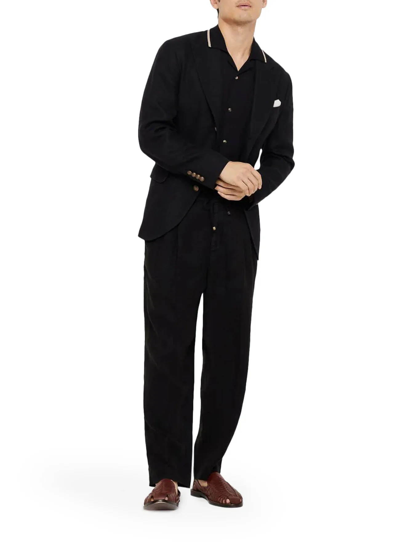 LINEN TROUSERS WITH DRAWSTRING - Image 2