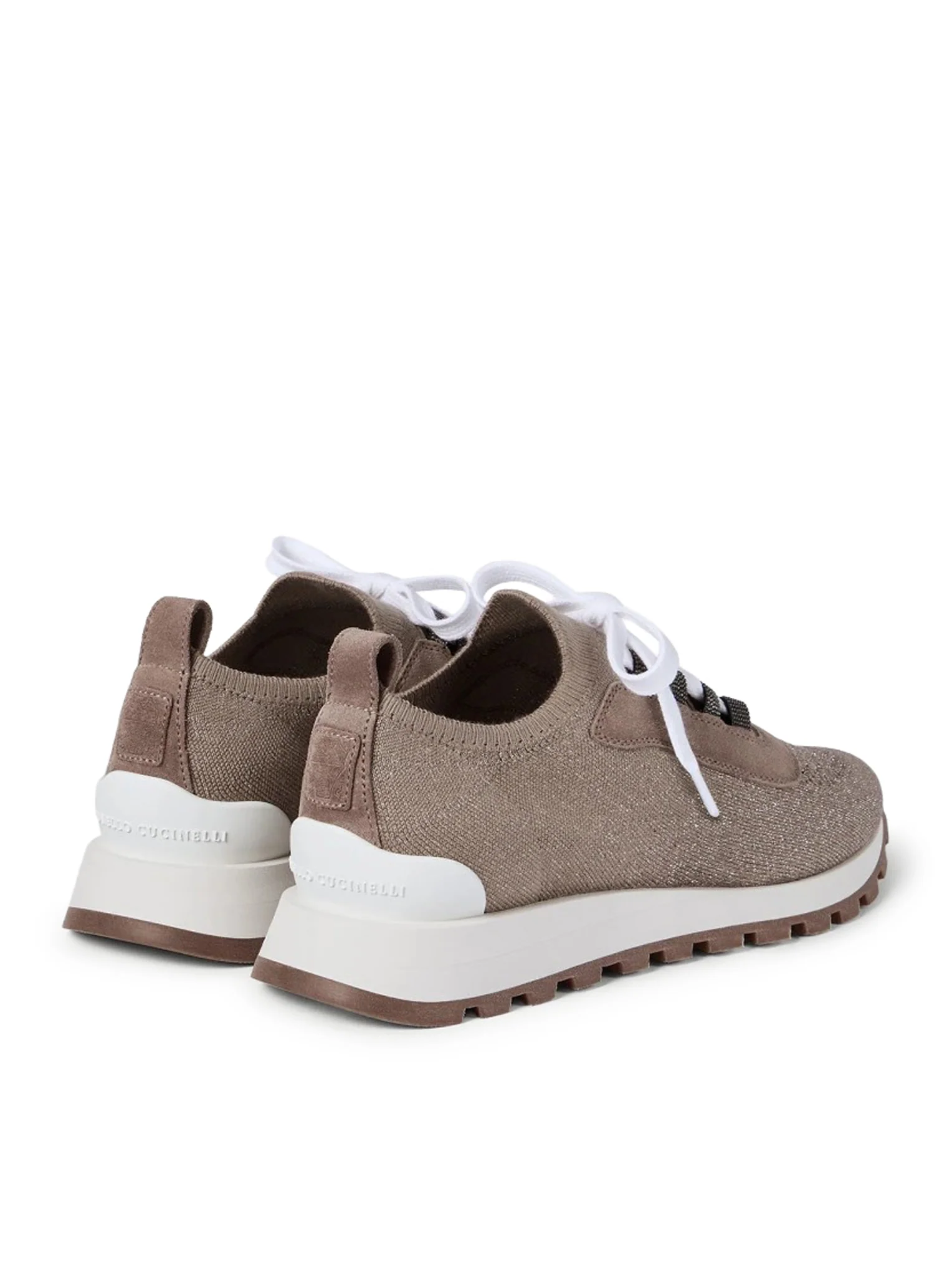 SPARKLING SUEDE AND COTTON MESH RUNNERS WITH SHINY EYELETS - Image 4
